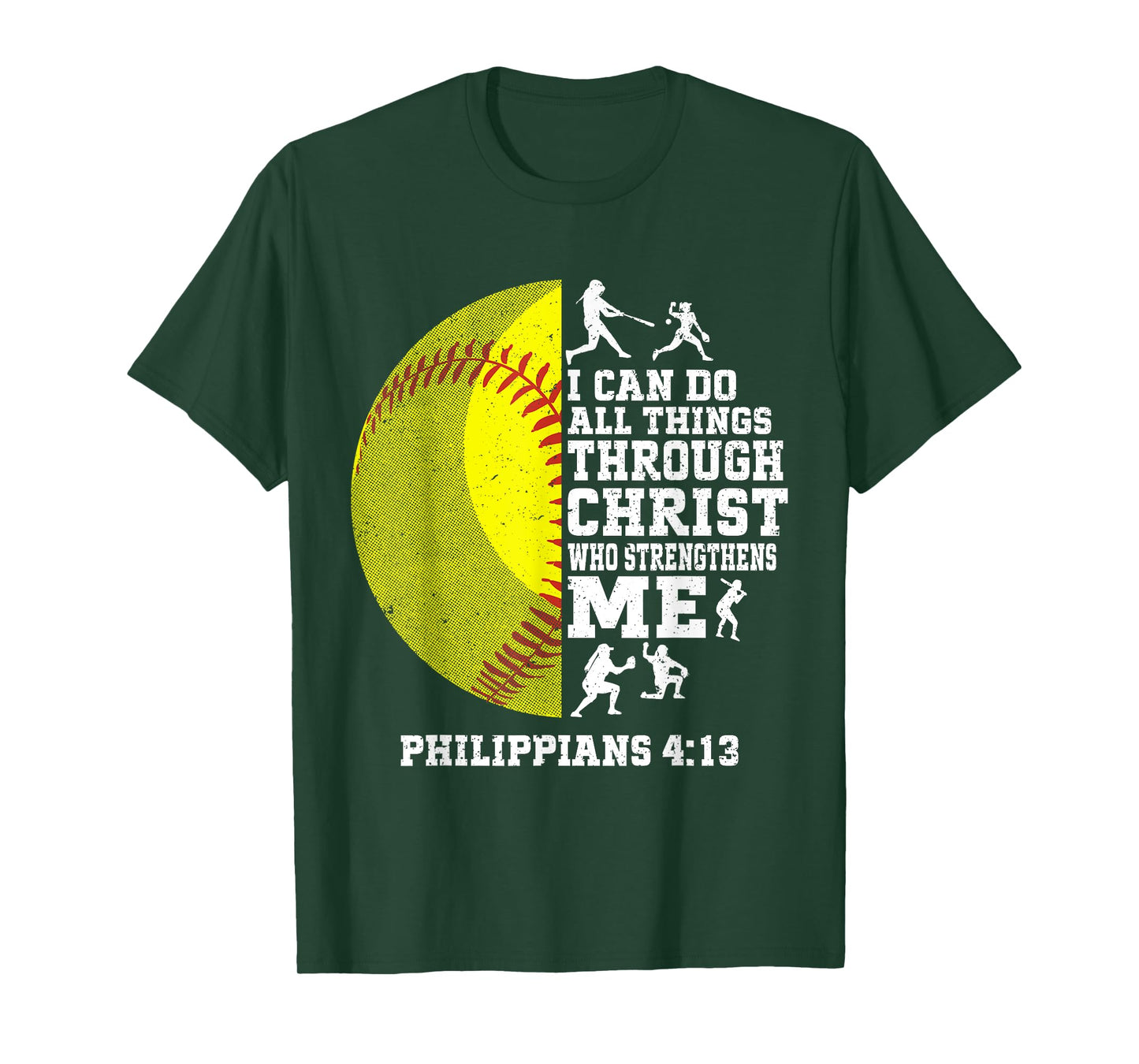 I Can Do All Things Through Christ Softball Christian T-Shirt