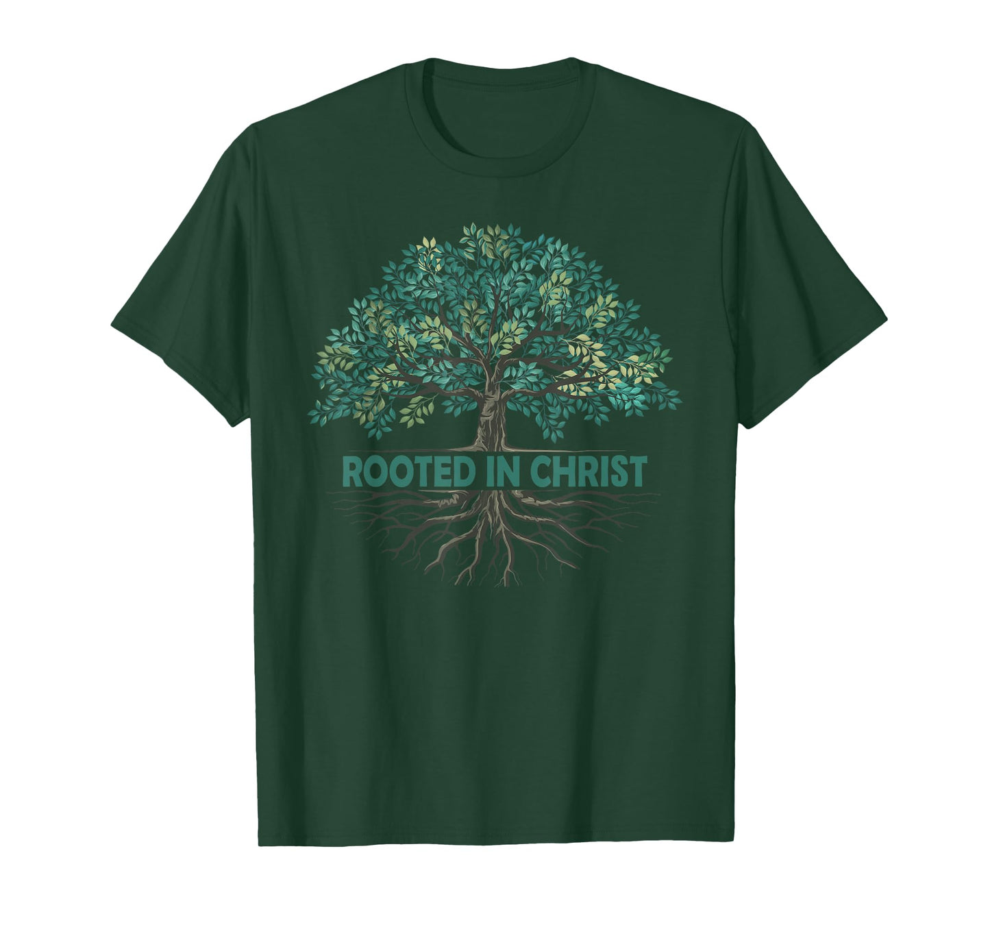 Rooted In Christ Tree God Roots Jesus Christians T-Shirt