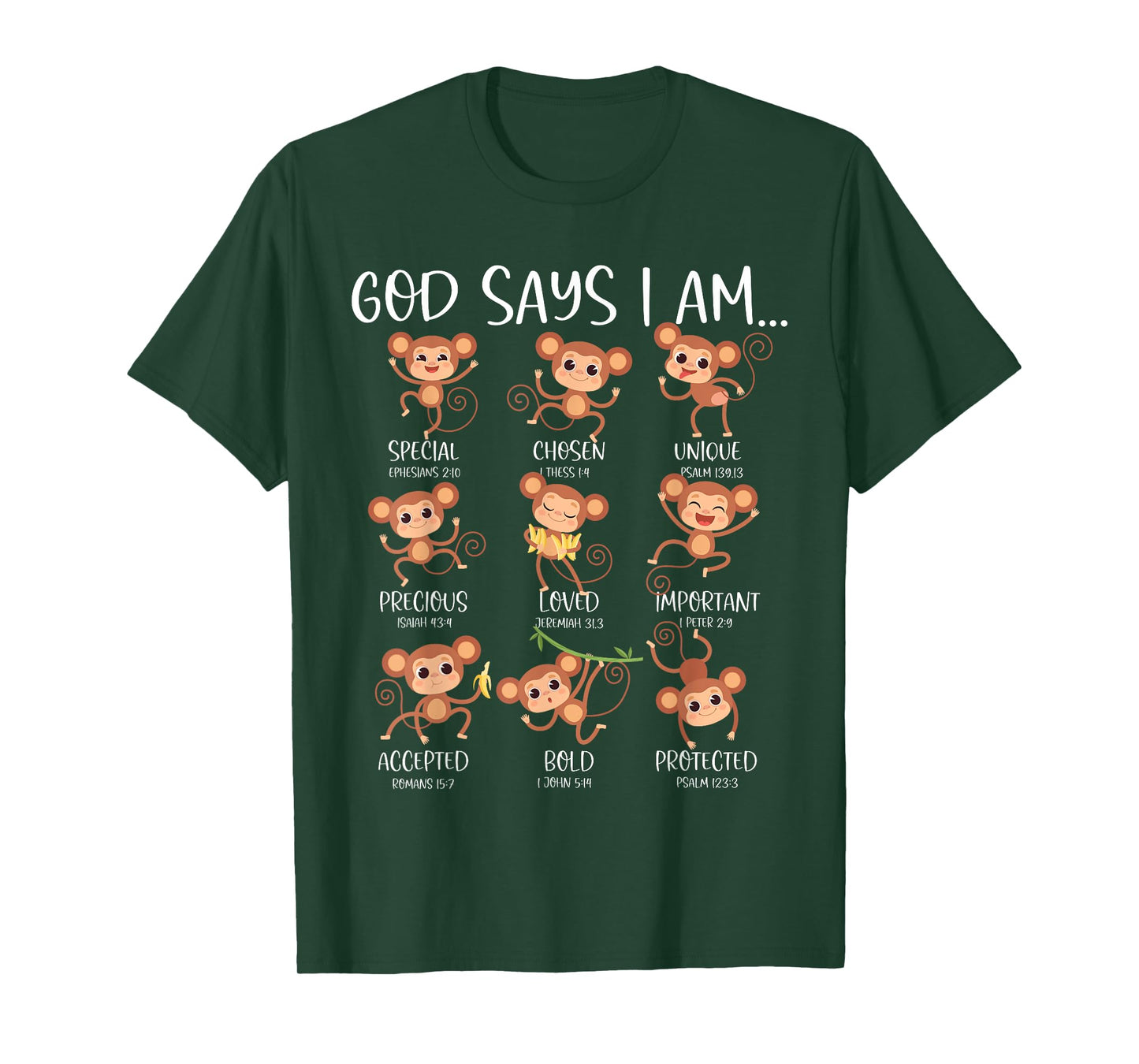 God Say I Am Love Monkeys Cute Bible Quotes Cute Monkey Love T-Shirt