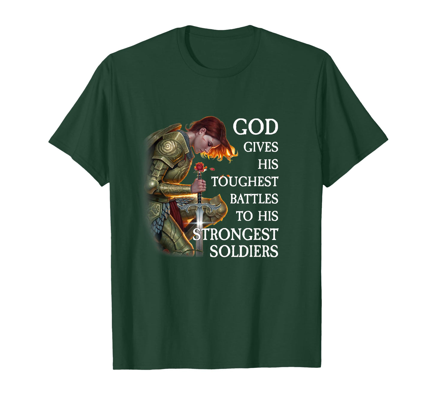 Romans 8 God Gives His Toughest Battles Bible T-Shirt