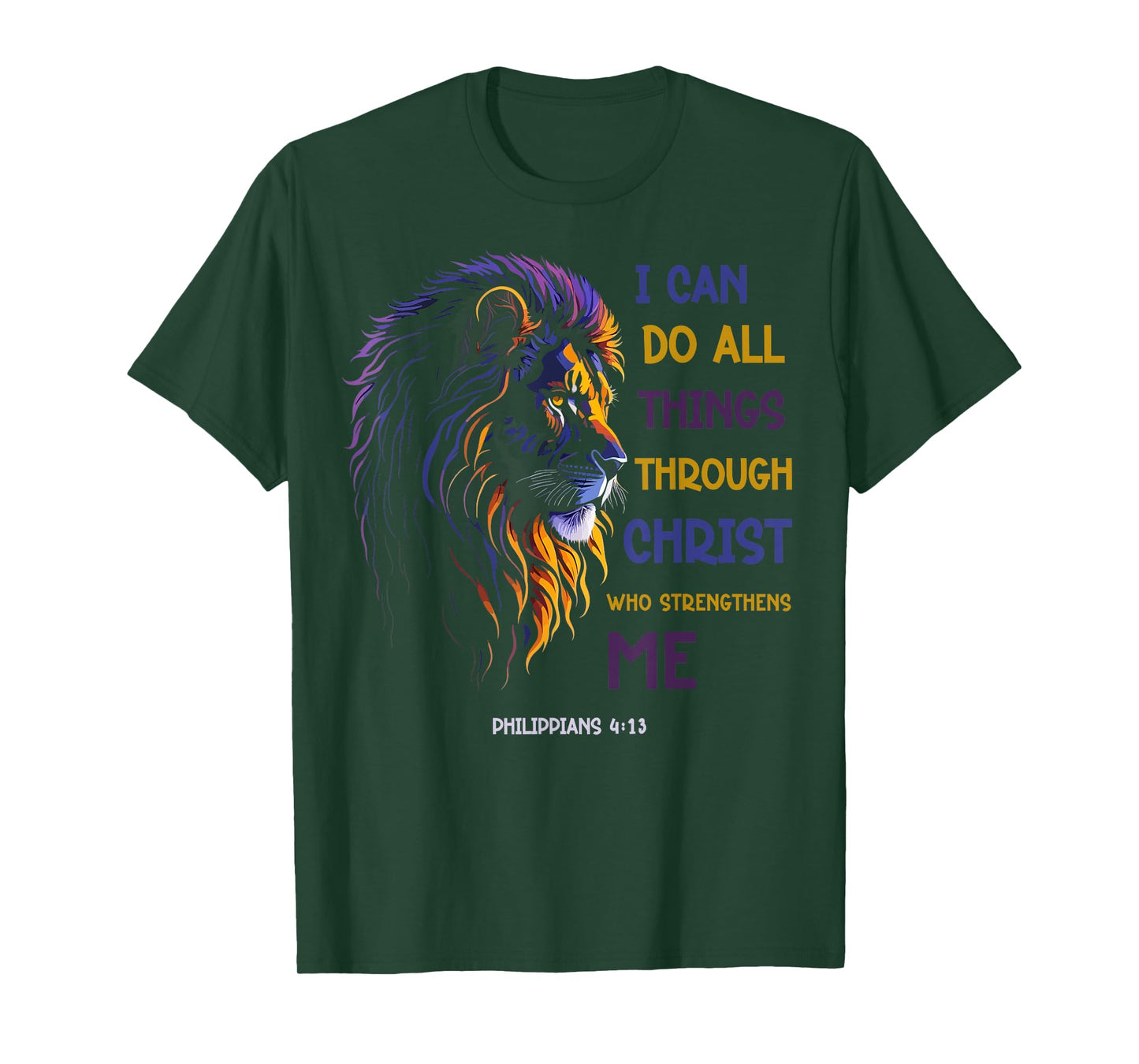 I Can Do All Things Through Christ Christian Tee Lion T-Shirt