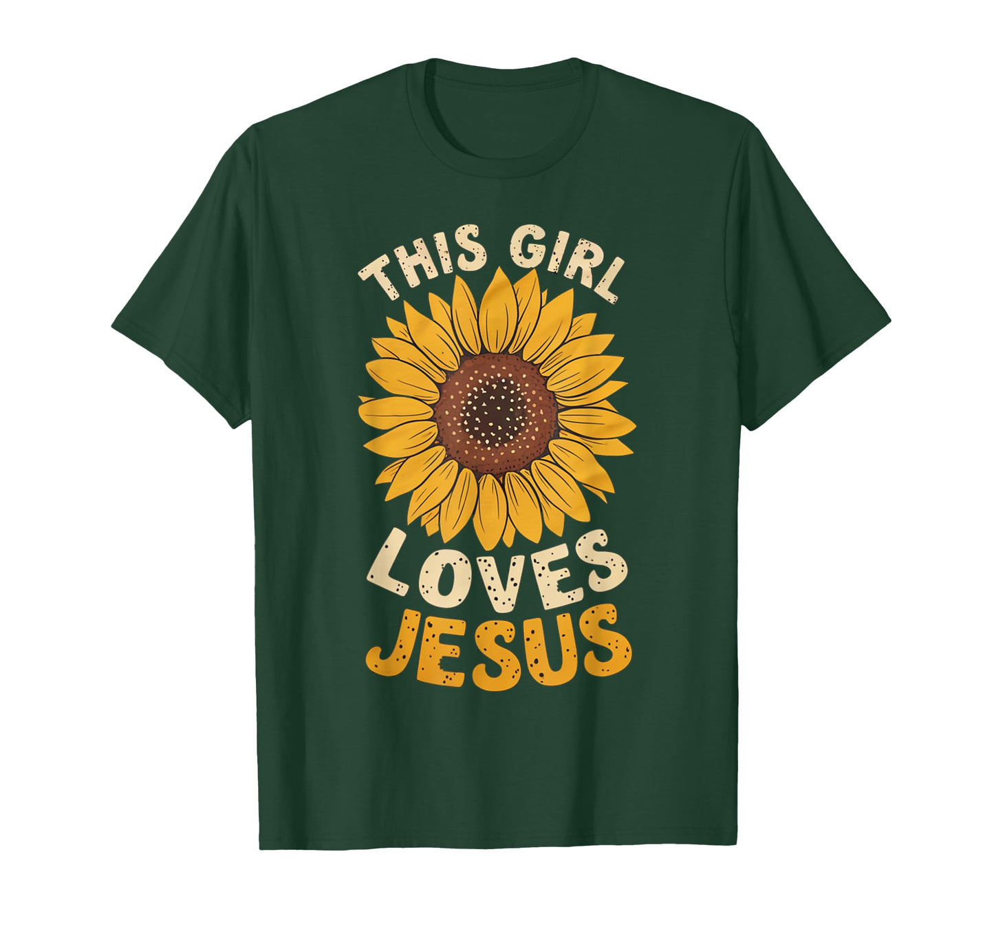 Sunflower This Girl Loves Jesus Women Christian T-Shirt