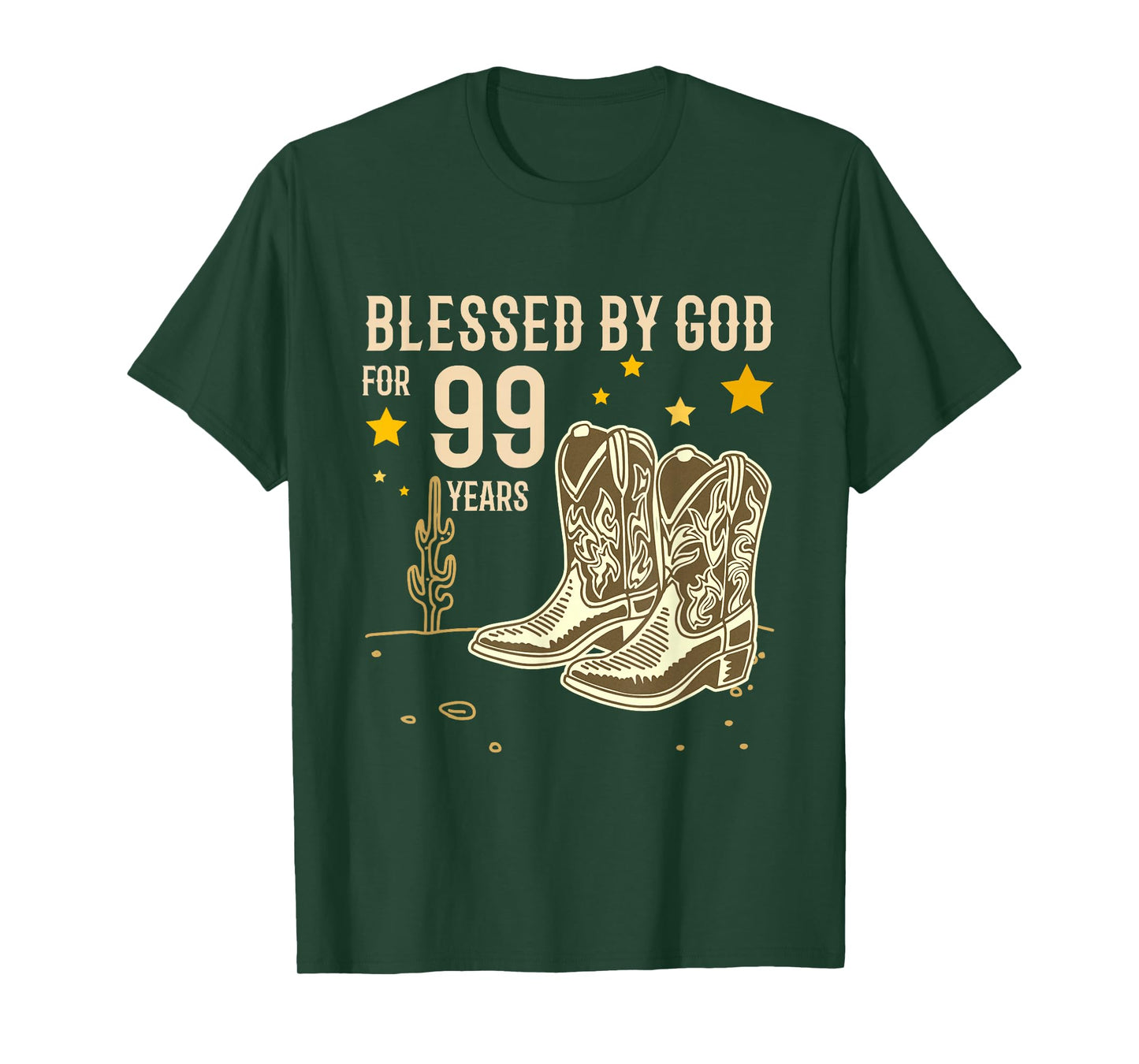 Vintage Blessed by God for 99 Years Cowboy 99th Birthday Men T-Shirt