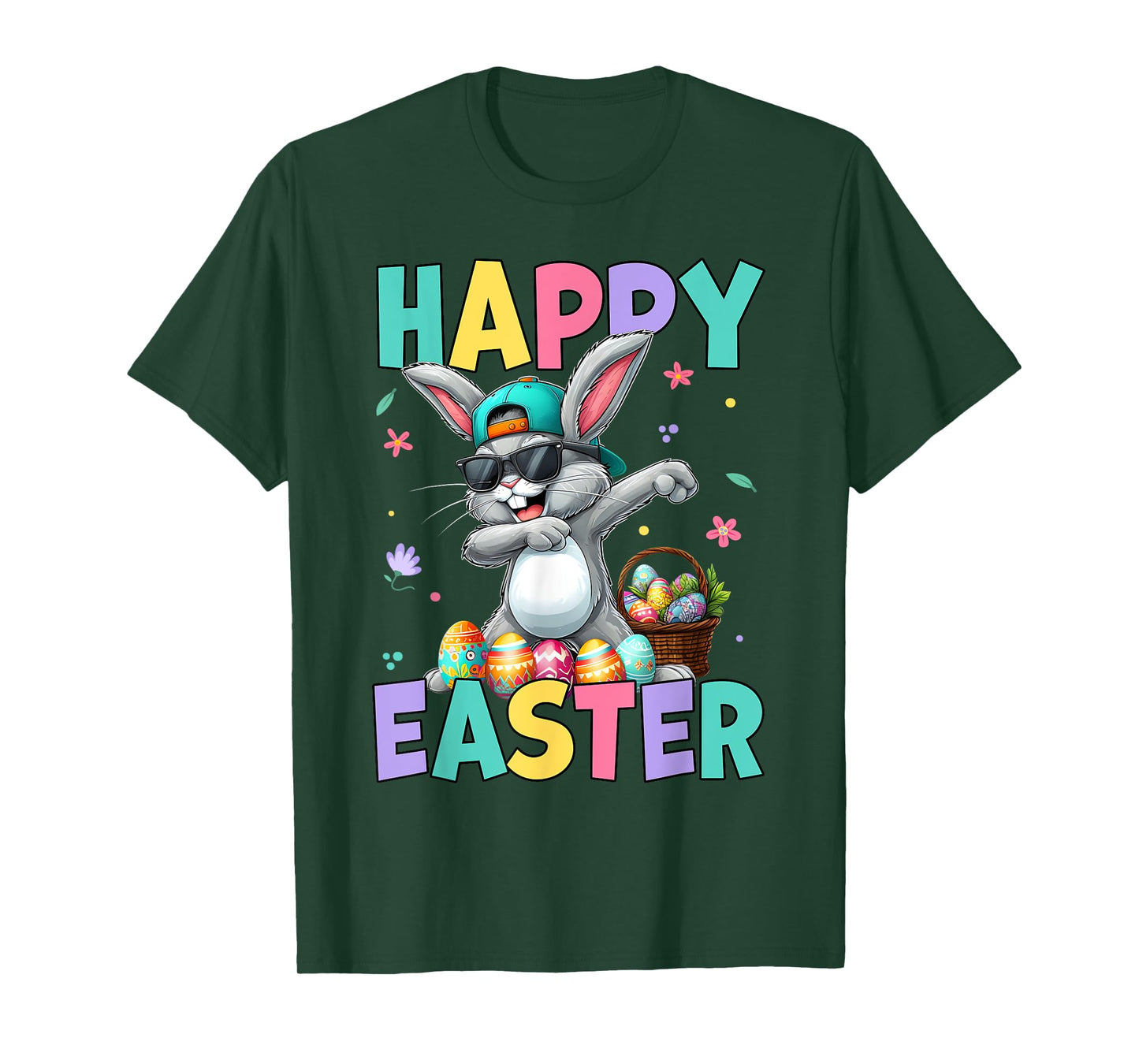 Dabbing Bunny Rabbit Easter Egg Hunting Boys Kids Toddler T-Shirt