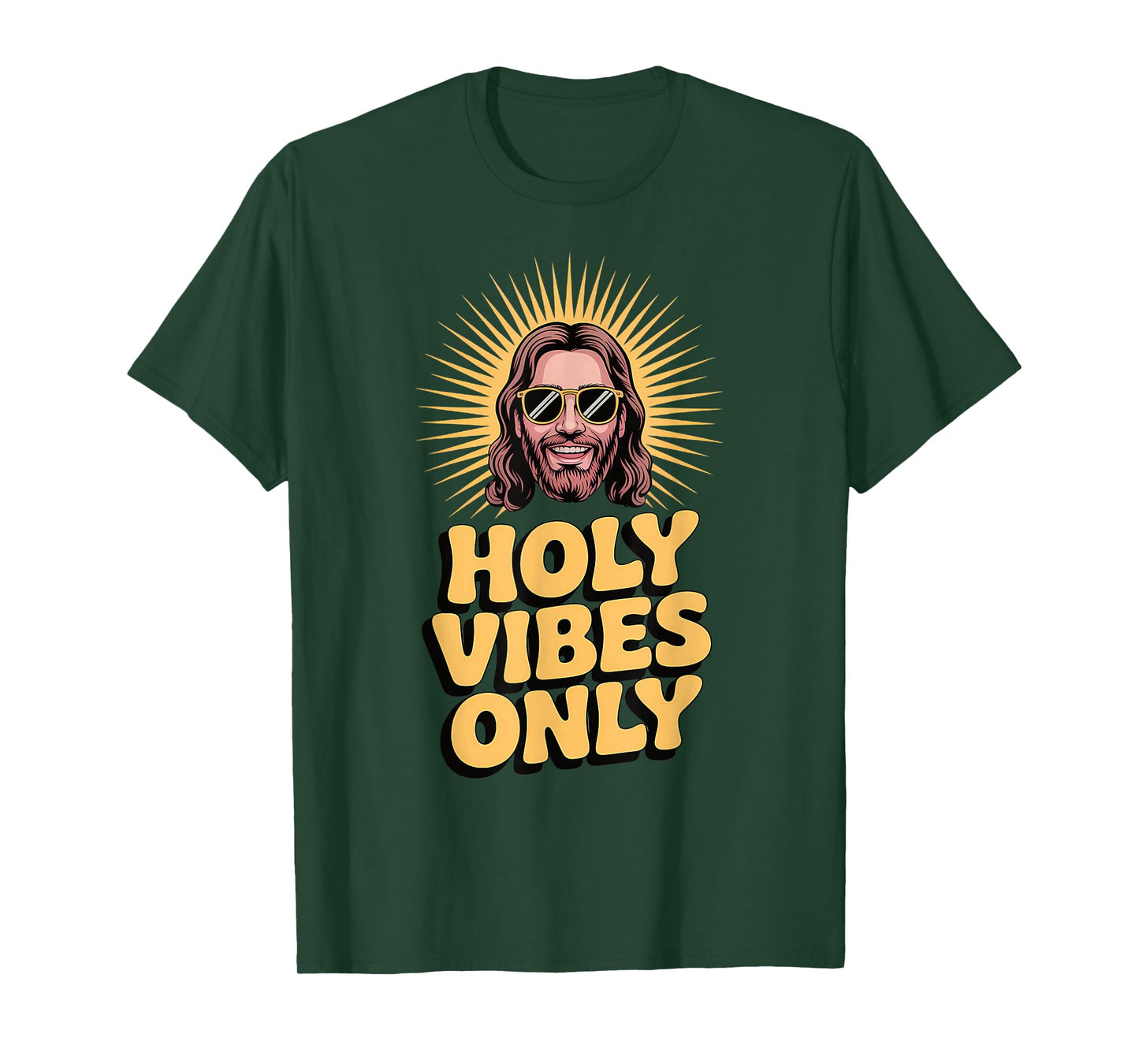 Holy Vibes Only Funny Jesus Religious Christian Faith T-Shirt