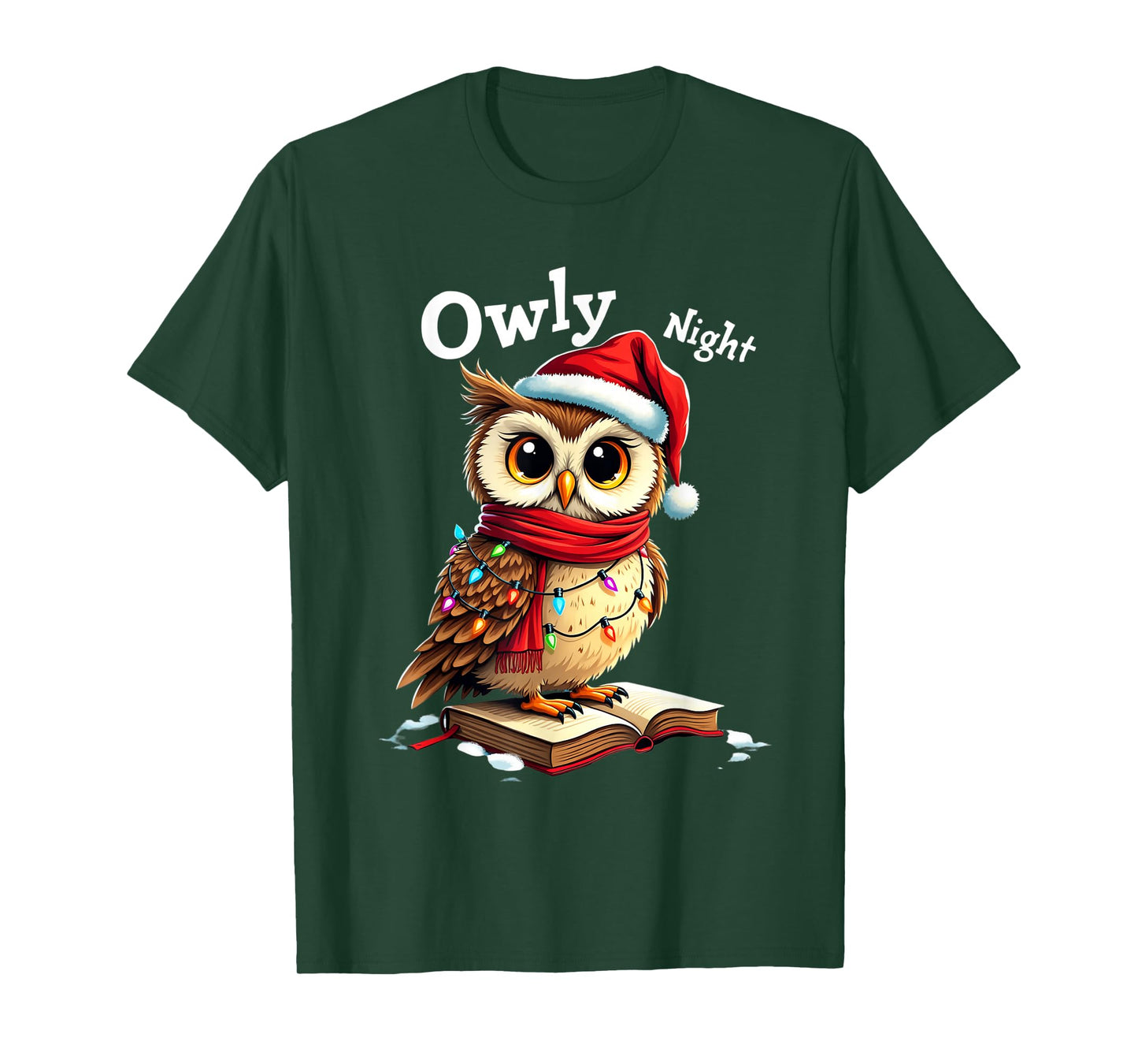 Owly Night Christmas Owl Snowflakes Bible Christian Religion T-Shirt