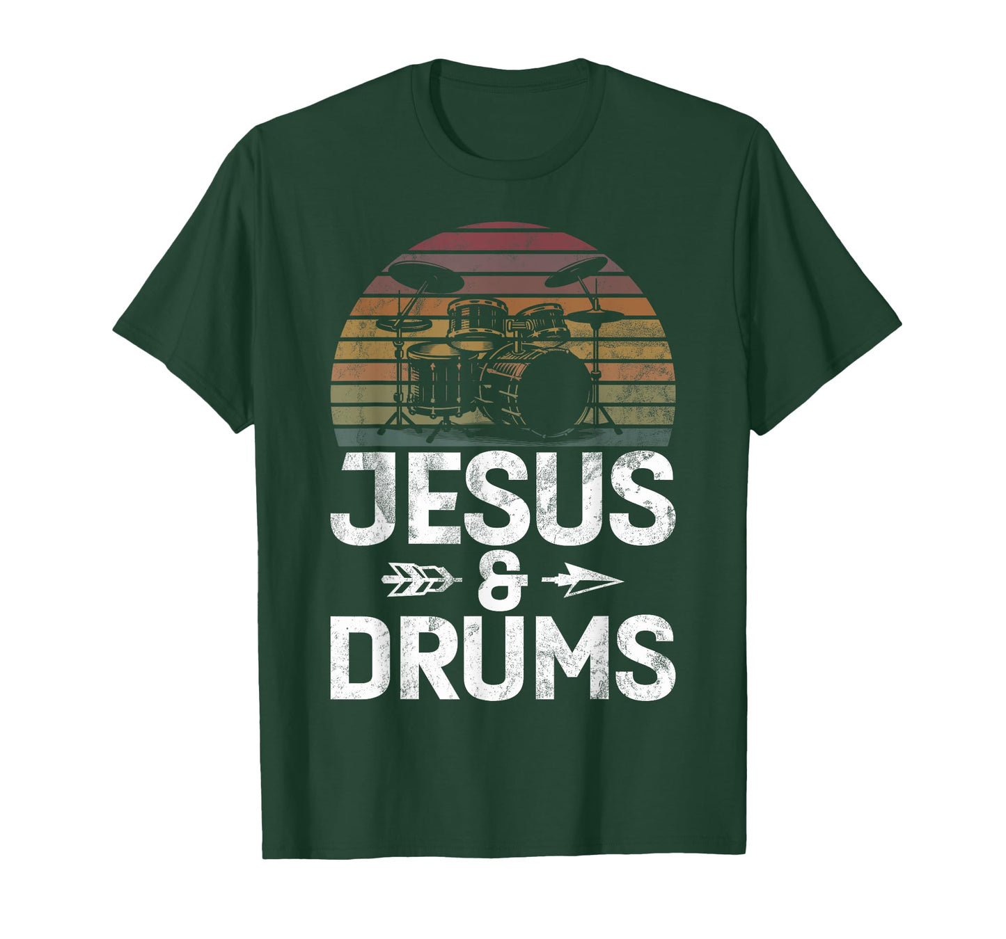 Christian Drummer Jesus Drums Drumsticks Faith Worship T-Shirt
