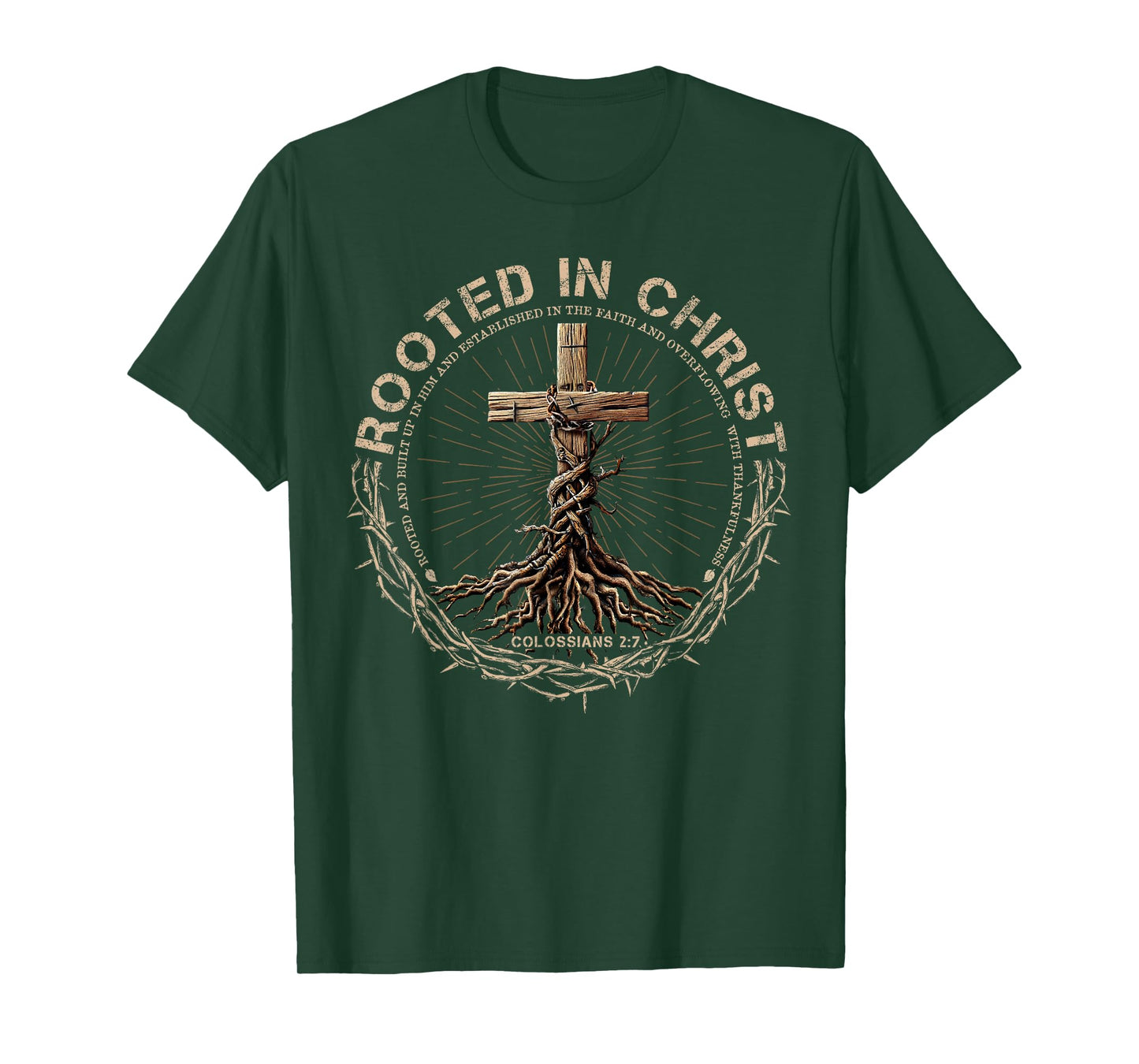 Rooted in Christ Shirt, Jesus Shirts, Christian Cross T-Shirt