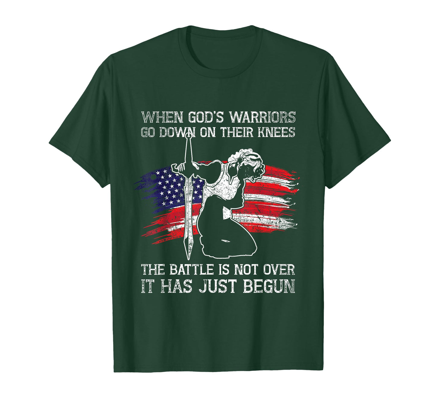 Christian American The Battle Is Not Over Patriotic Prayer Women Men T-Shirt