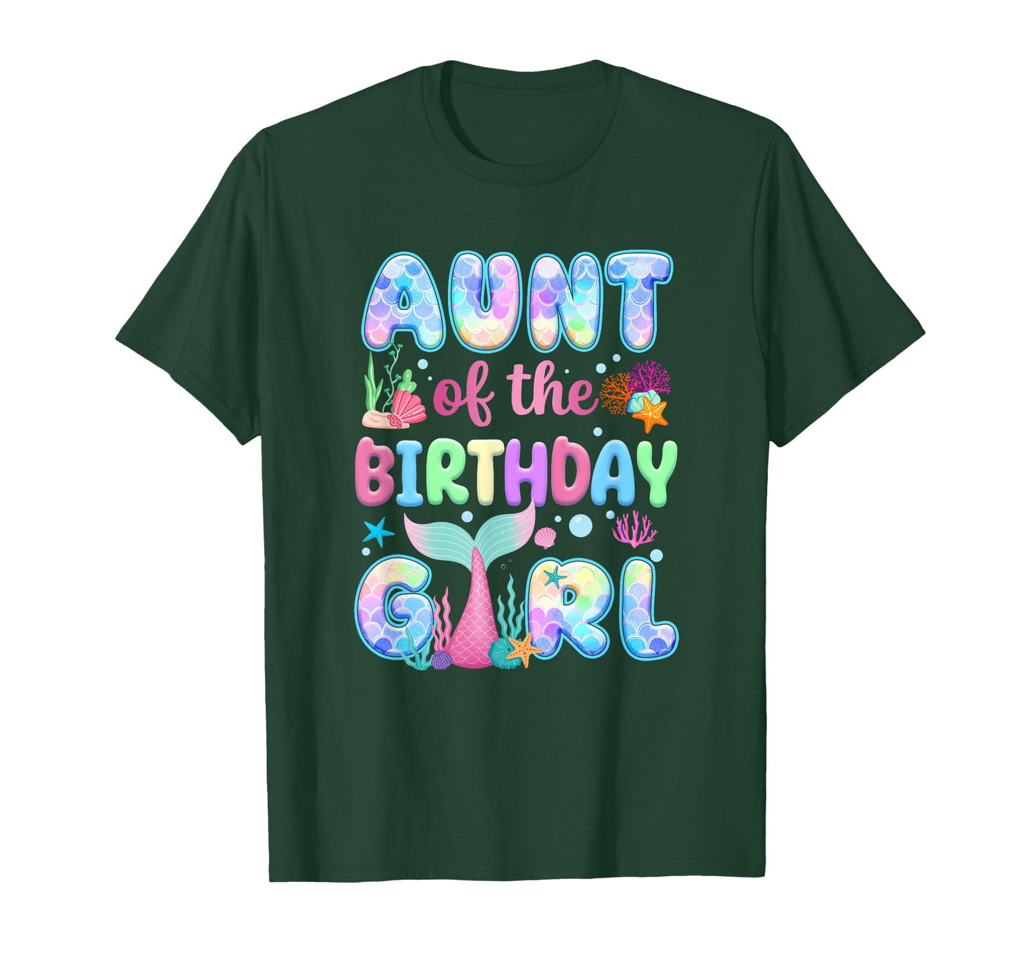Aunt Of The Birthday Mermaid Girl Family Matching Party T-Shirt
