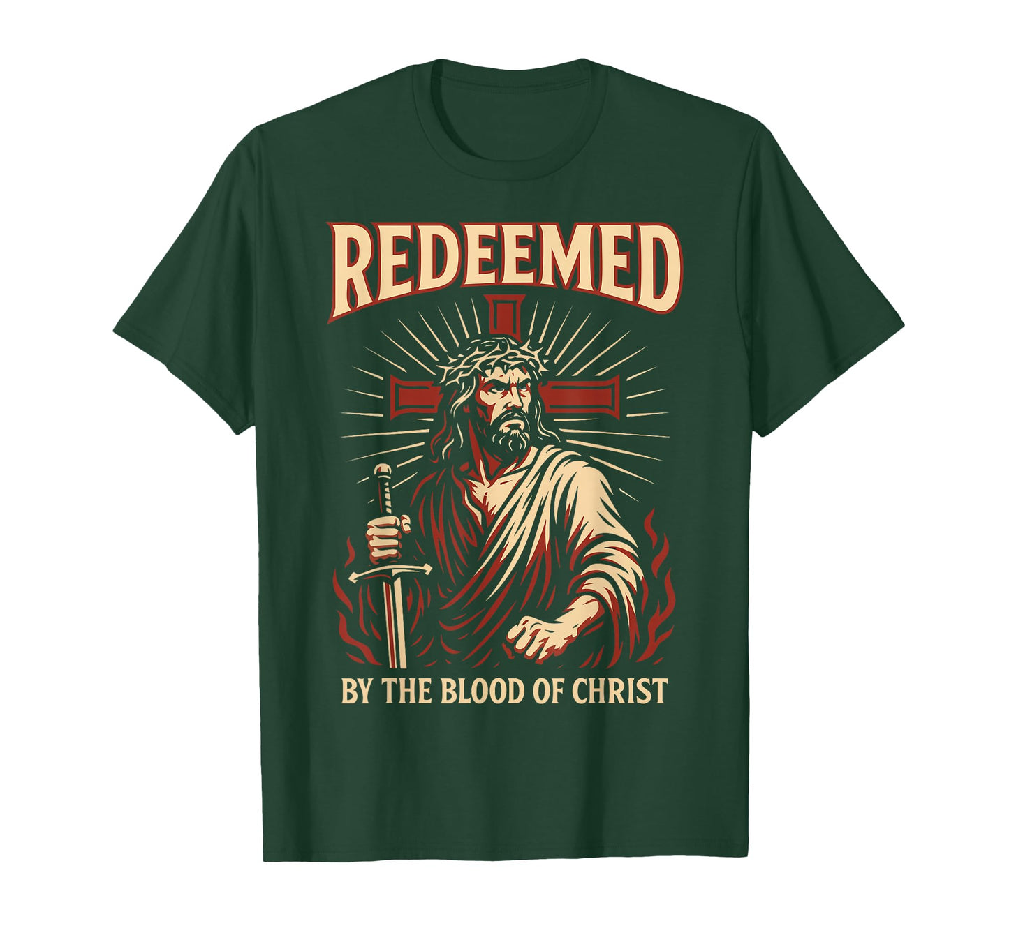 Redeemed Badass Warrior of Christ Christian Jesus Christcore T-Shirt