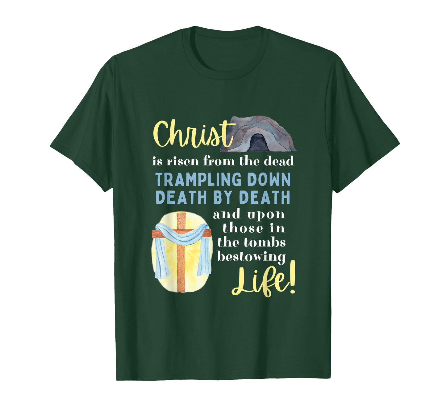 Orthodox Easter Pascha Christ is Risen Quote Christian Women T-Shirt