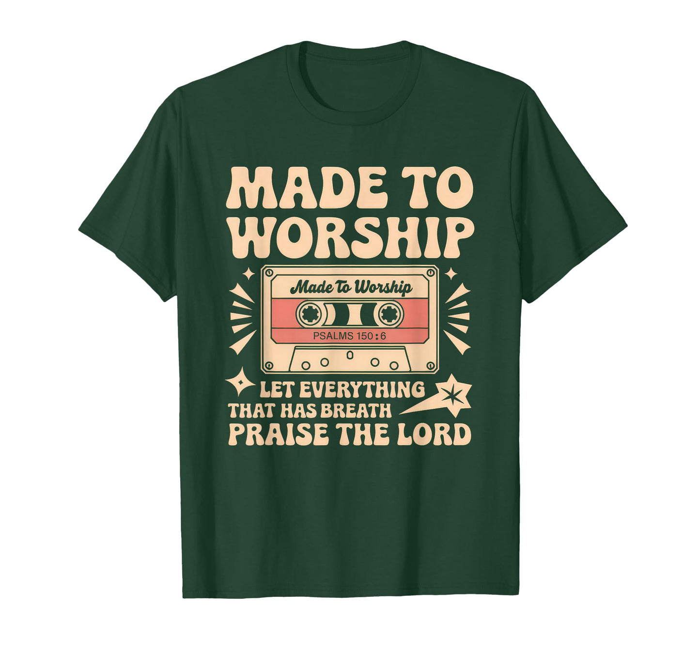 Worship Tshirt Christian Music Retro Cassette Psalms 150:6 T-Shirt