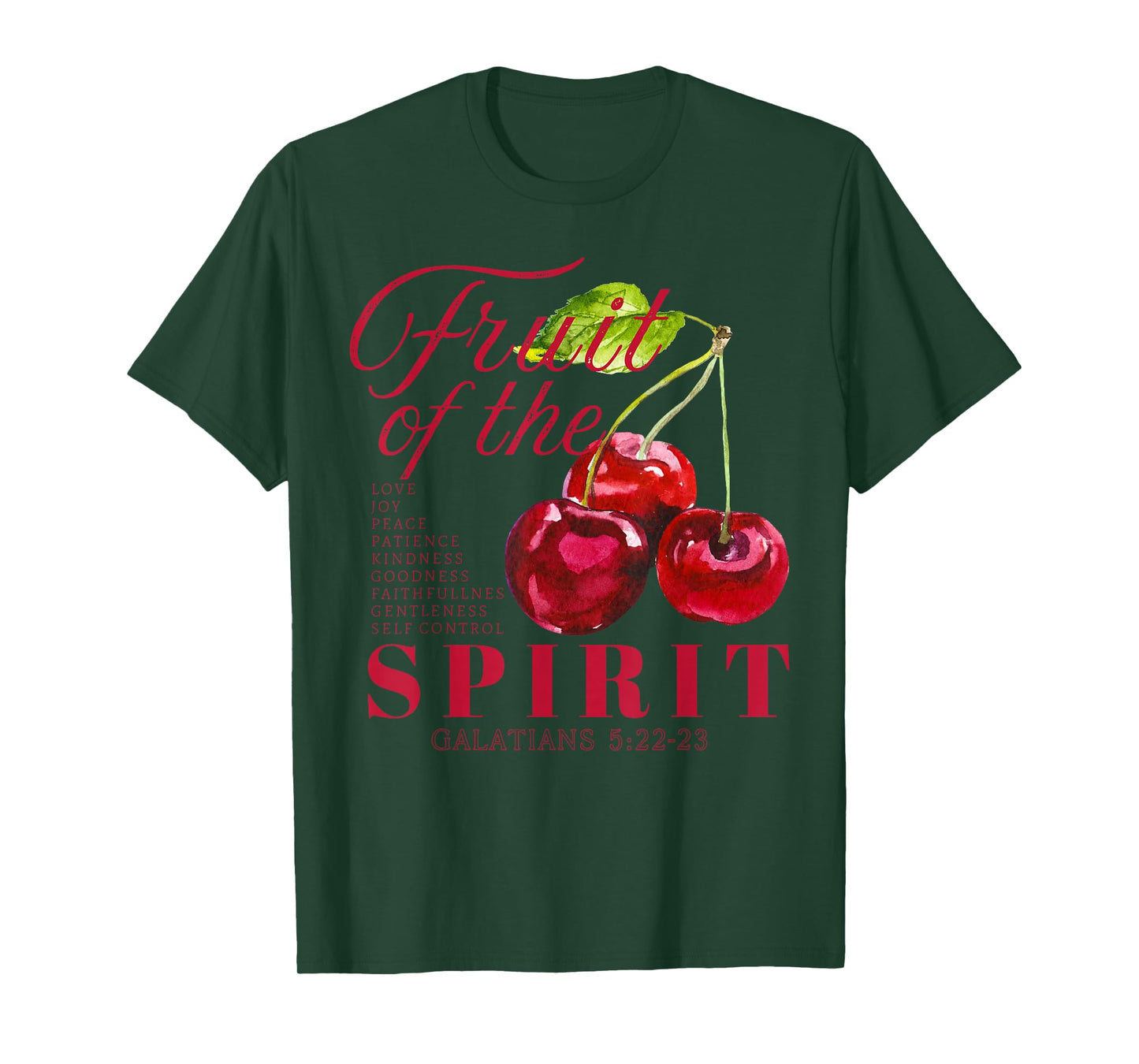 Fruit of The Spirit Christian Religious Bible Verse Cherries T-Shirt