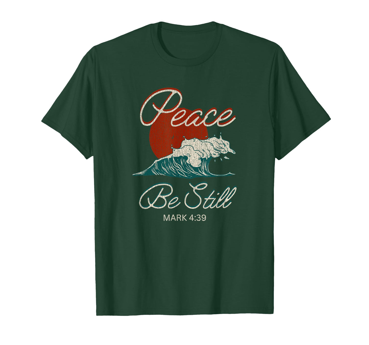 Vintage Peace Be Still Mark 4:39 Life Waves Christian T-Shirt