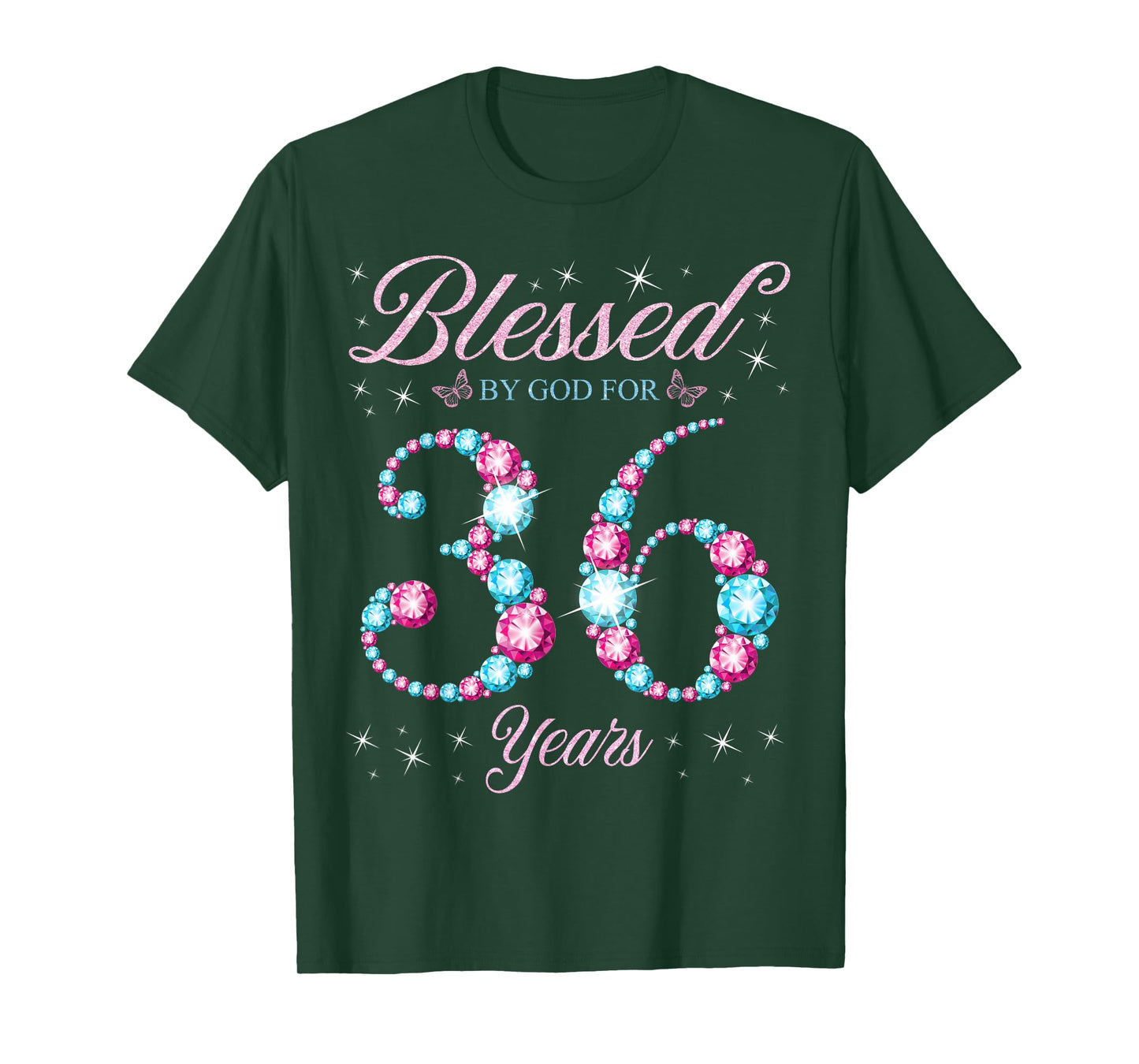 Blessed By God For 36 Years Old 36th Birthday Woman Queen T-Shirt