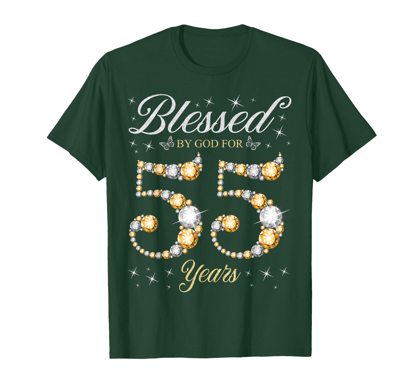 Blessed By God For 55 Years Old 55th Birthday Party T-Shirt