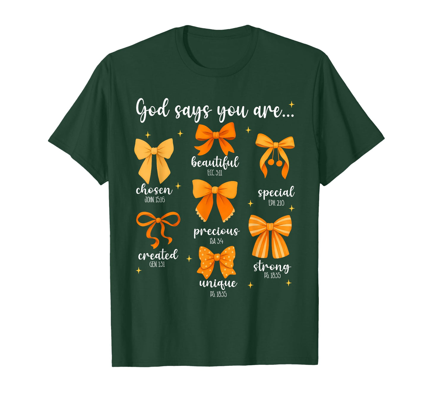 God Says You are Christian Bible Coquette Bow Thanksgiving T-Shirt
