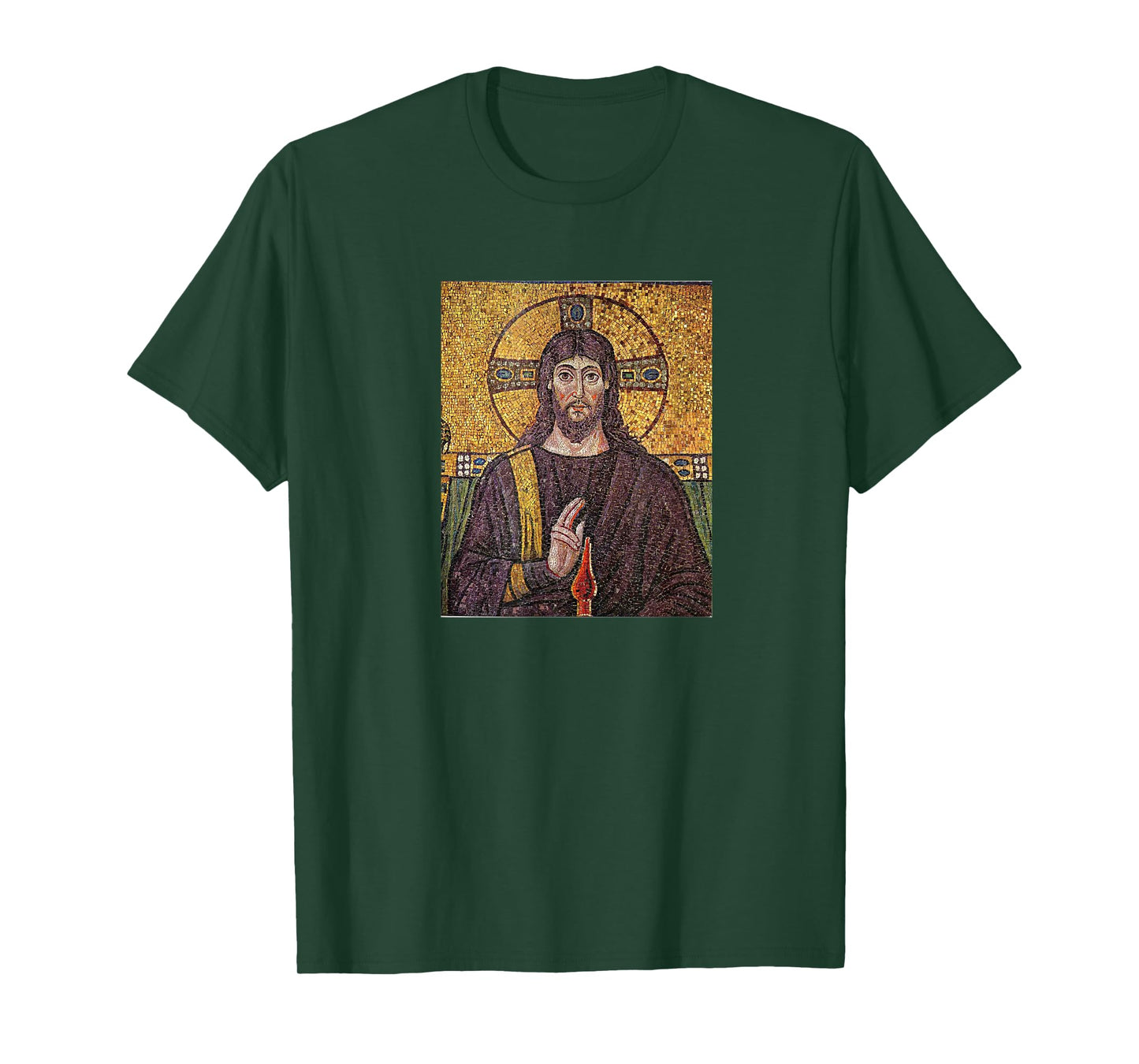 JESUS PAINTING SHIRT Ancient Christ Mosaic T-Shirt Christian T-Shirt