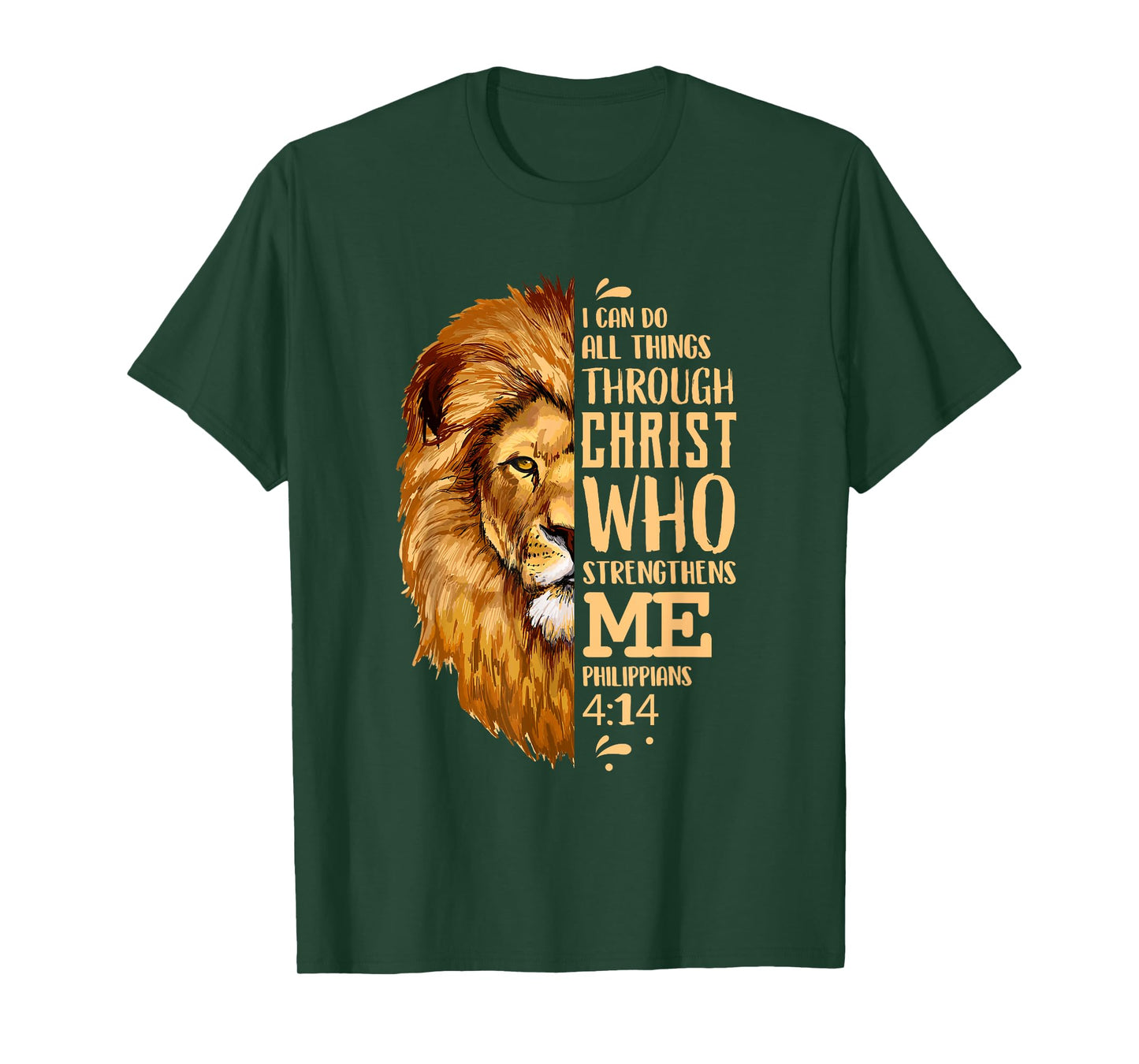 Philippians 4:13 Shirt Christian Shirts for Men Lion Judah T-Shirt