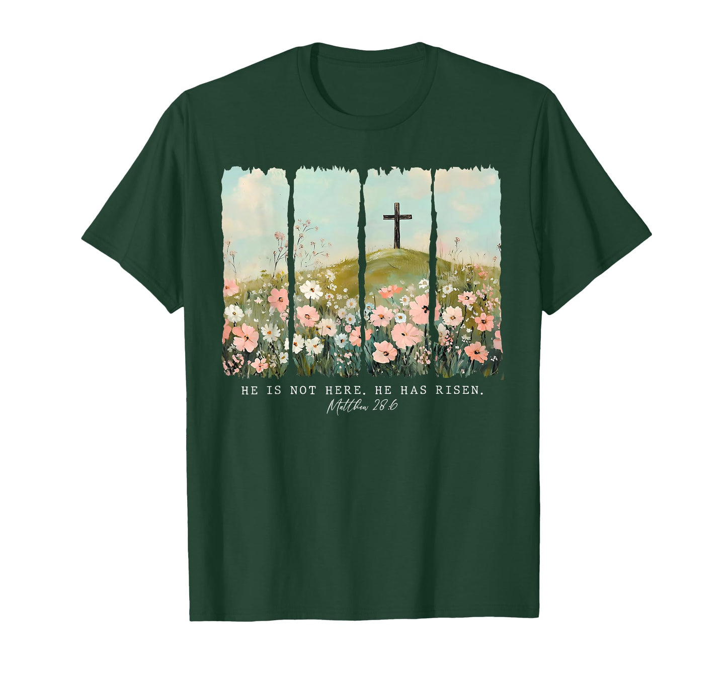 He Is Not Here He Has Risen Jesus Christian Happy Easter T-Shirt