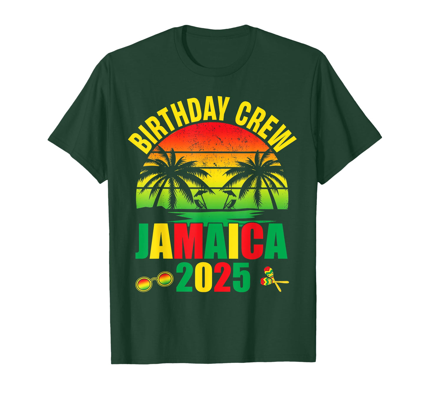 Birthday Crew Jamaica 2025 Girl Trip Party Matching Vacation T-Shirt