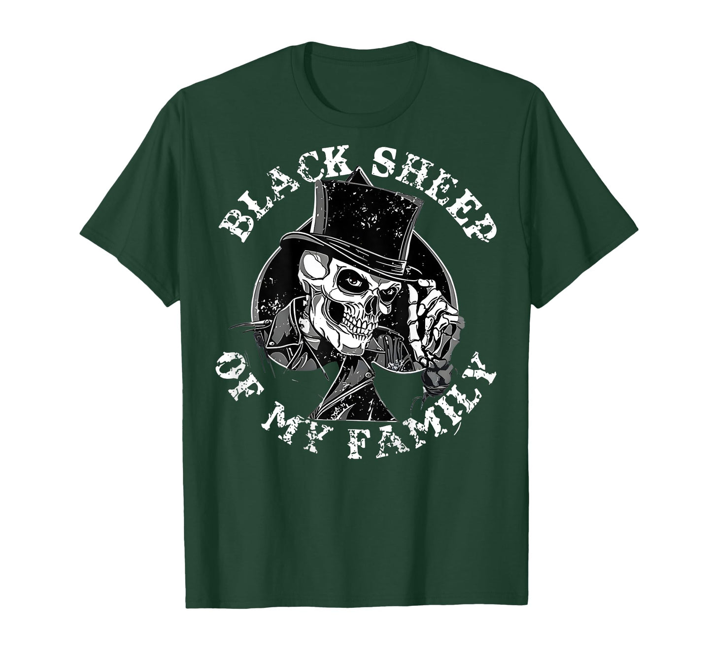 Black Sheep of My Family Skull Hat Funny Quote Family Gen X T-Shirt