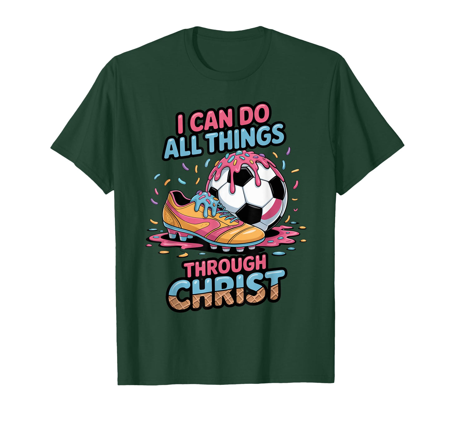 Soccer Shirts Boys Kids Girls Philippians 4:13 Soccer Shirt T-Shirt