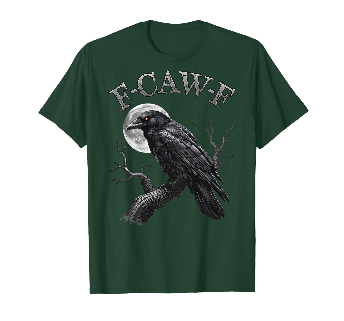 Black Crow, F-Caw-F Funny Black Bird Moon Gothic Adult Humor T-Shirt