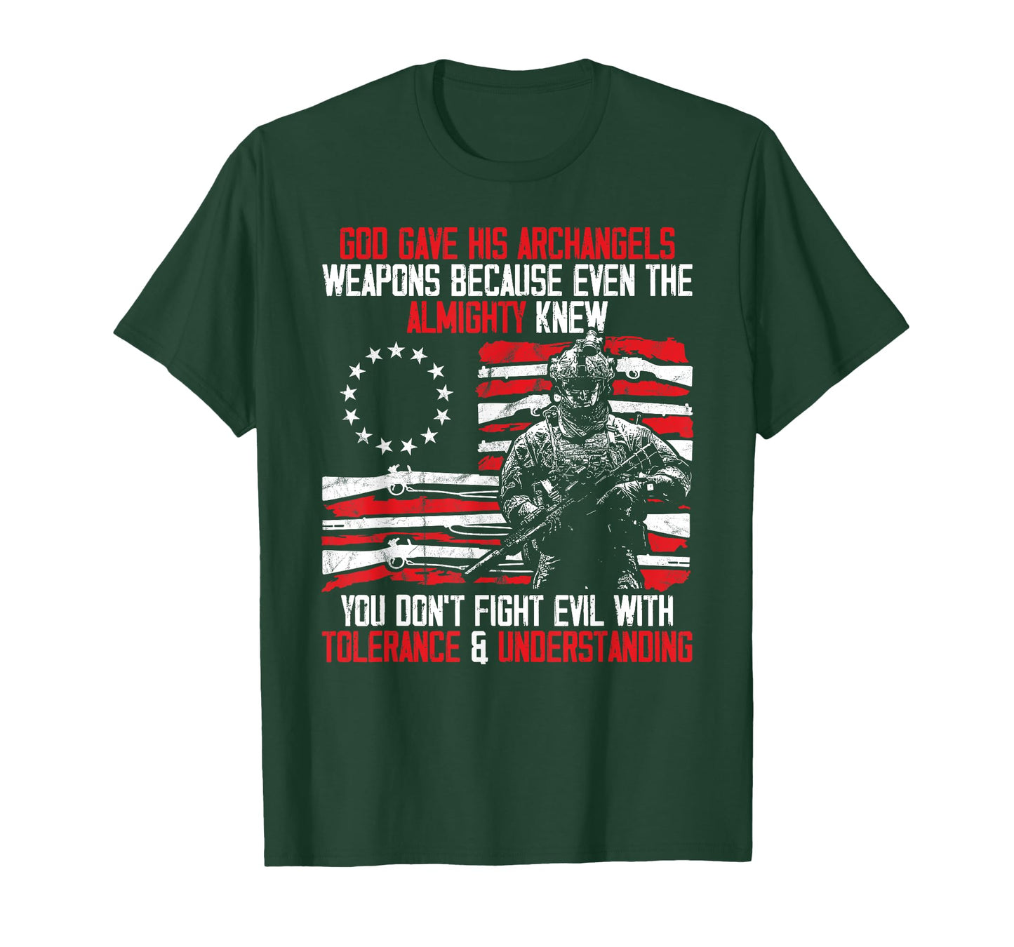 God Gave His Archangels Weapons Gun Soldier Veteran Day Gift T-Shirt