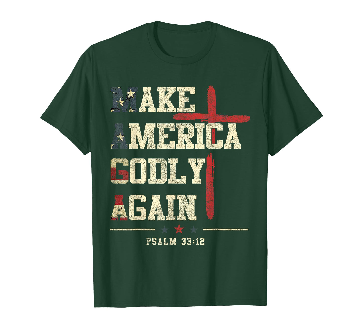 Jesus Make America Godly Again American Patriot Christian T-Shirt