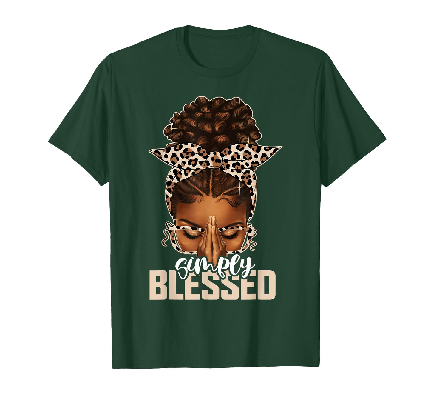 Blessed Black Woman Praying Afro African American Christian T-Shirt