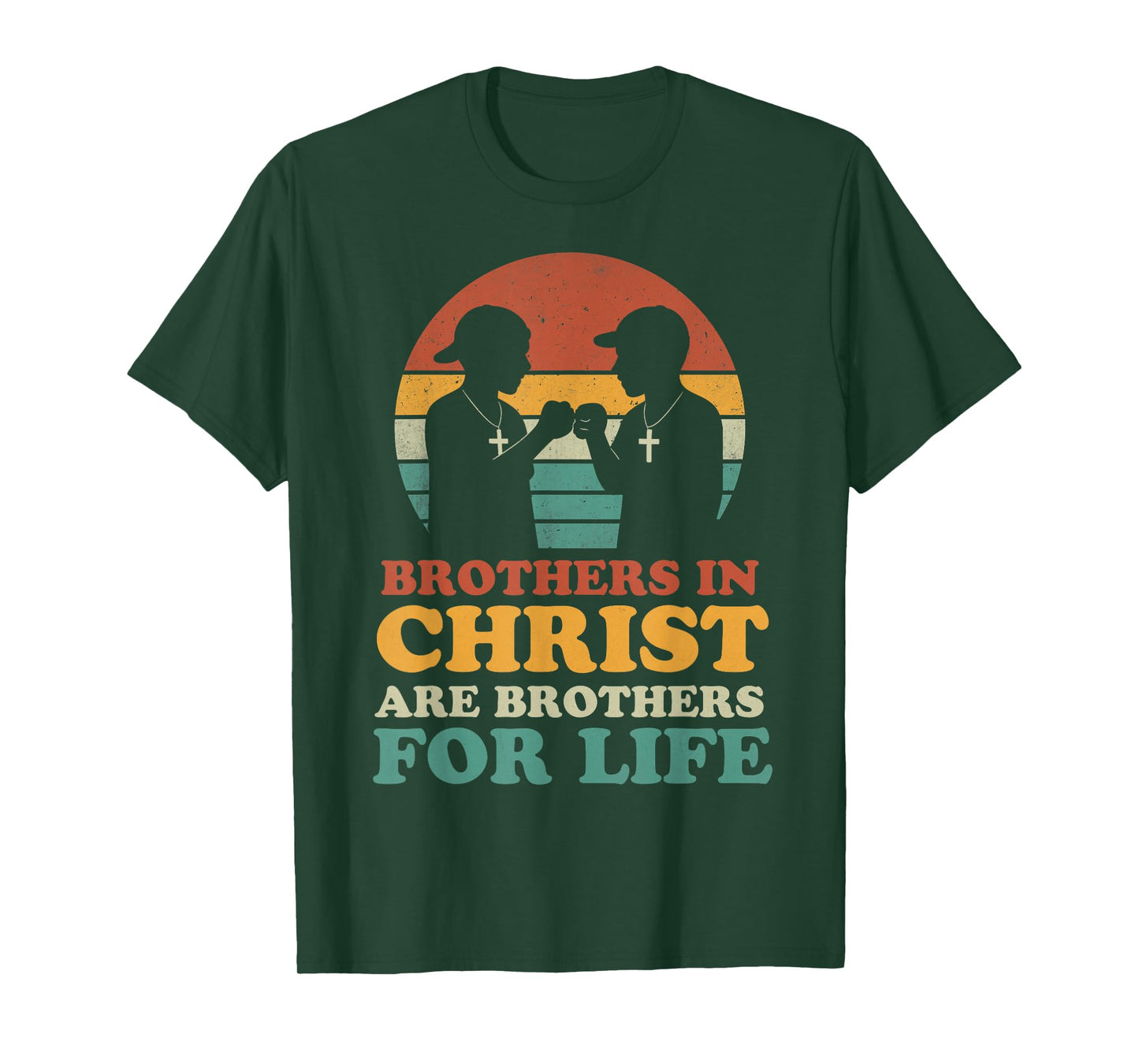 Brothers In Christ Retro Christian Boys Kids Matching Faith T-Shirt