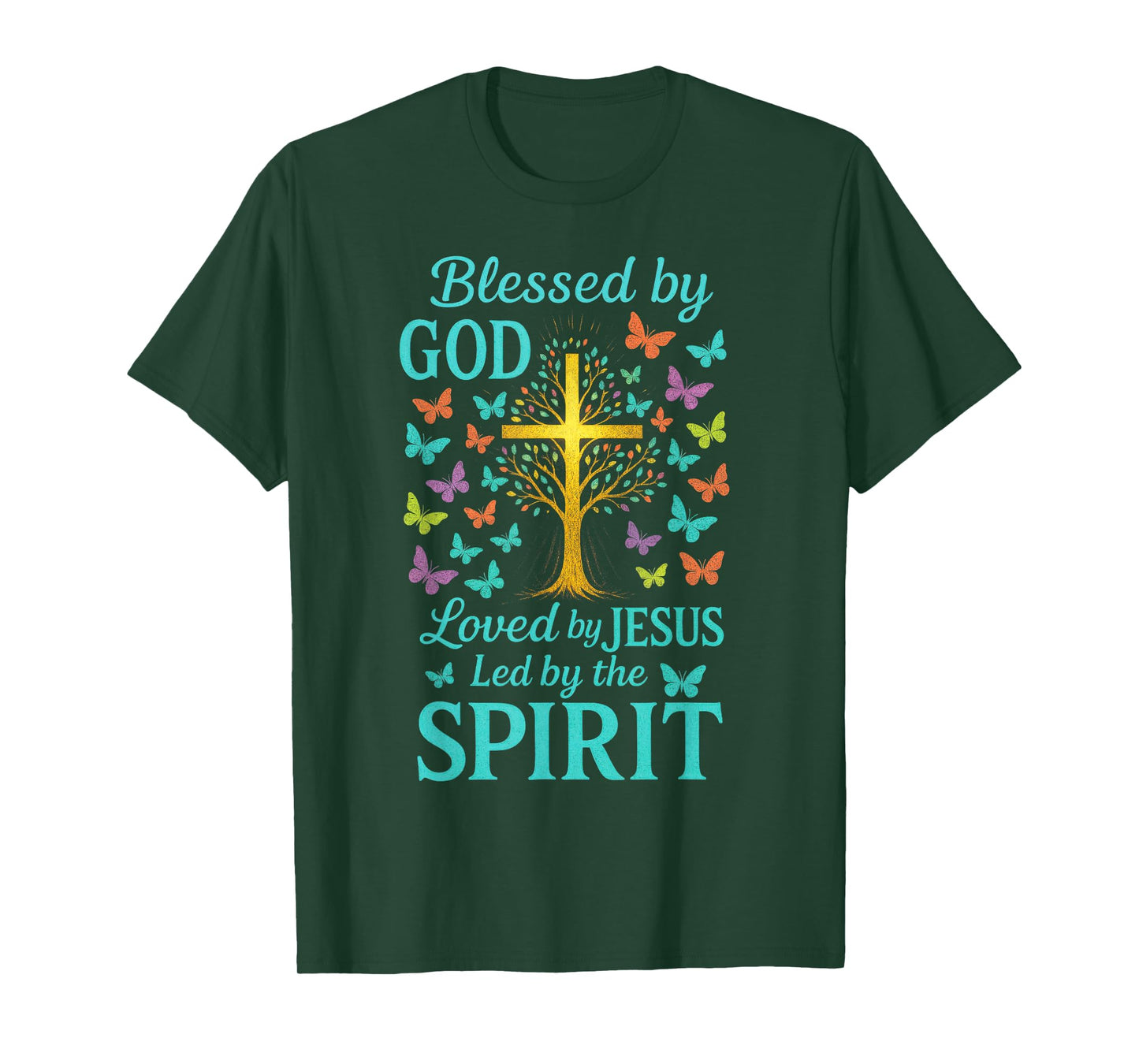 Blessed by God - Christian Faith Cross T-Shirt