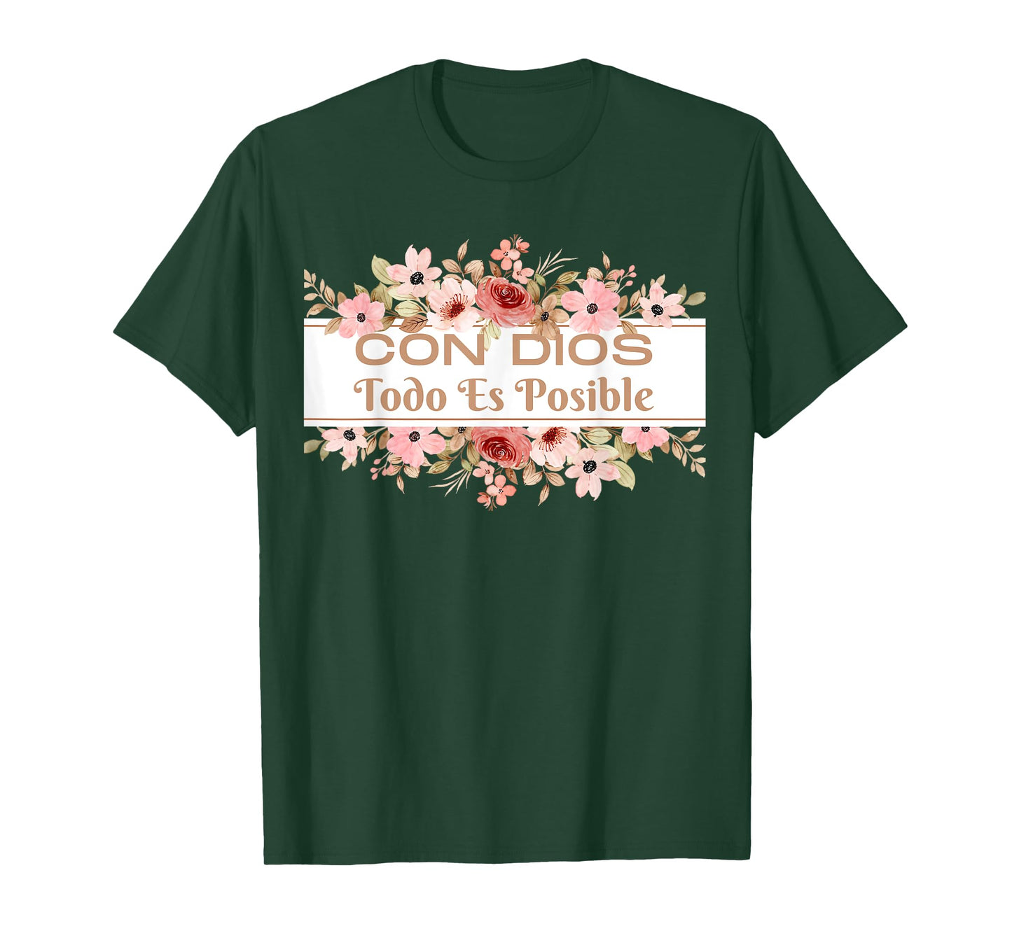 Christian Bible Verse in Spanish Con Dios Todo Es Posible T-Shirt