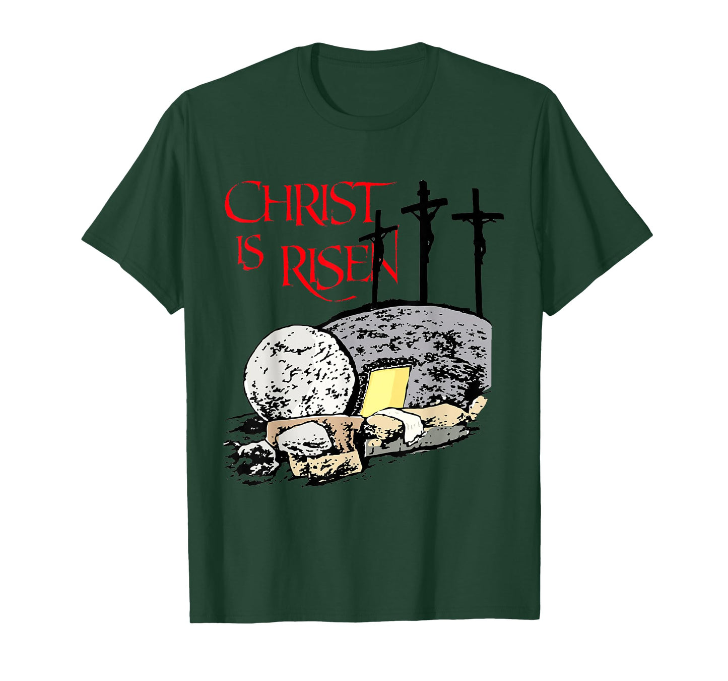 Christ Is Risen Empty Tomb Cross Jesus Risen Easter Men T-Shirt