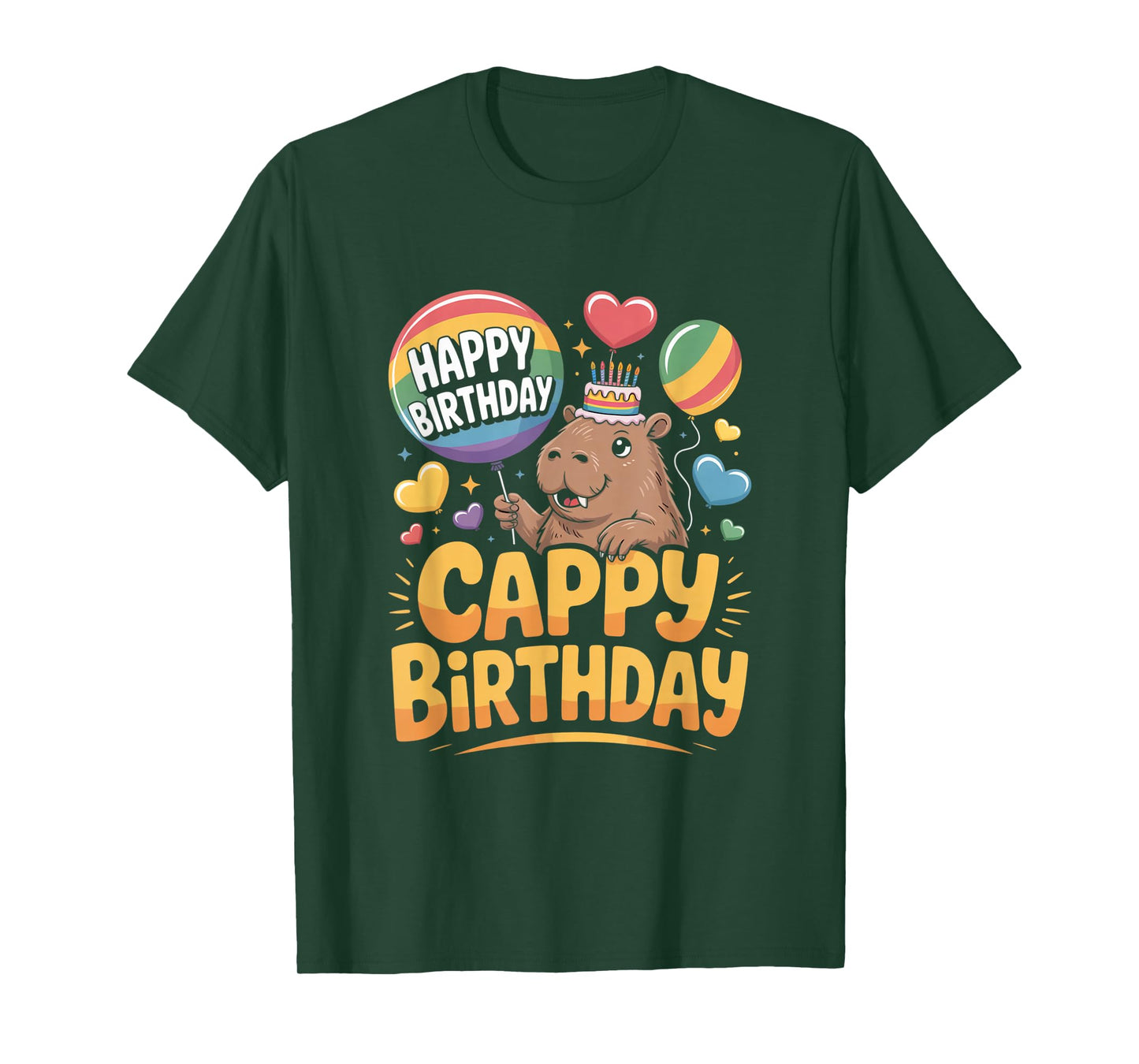 Capybara Animal Lover Fun Cappy Birthday Party Supplies Gift T-Shirt