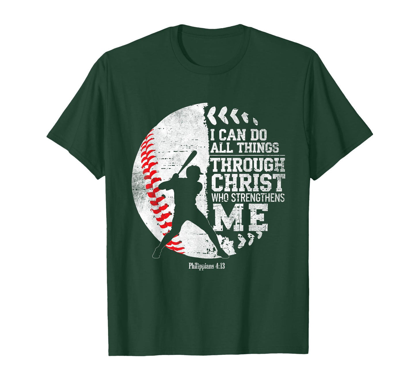 Christian Baseball I Can Do All Things Religious Faith T-Shirt