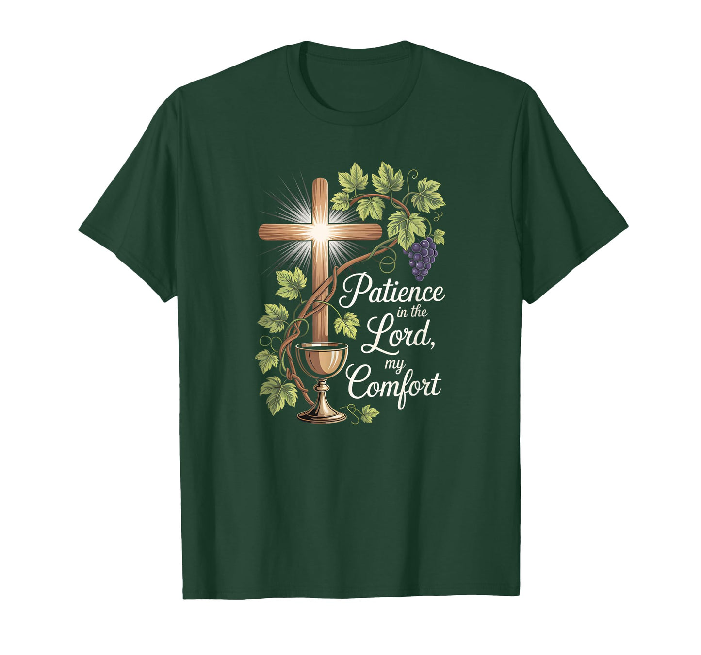 Patience in The Lord Comfort Christian Faith Cross T-Shirt
