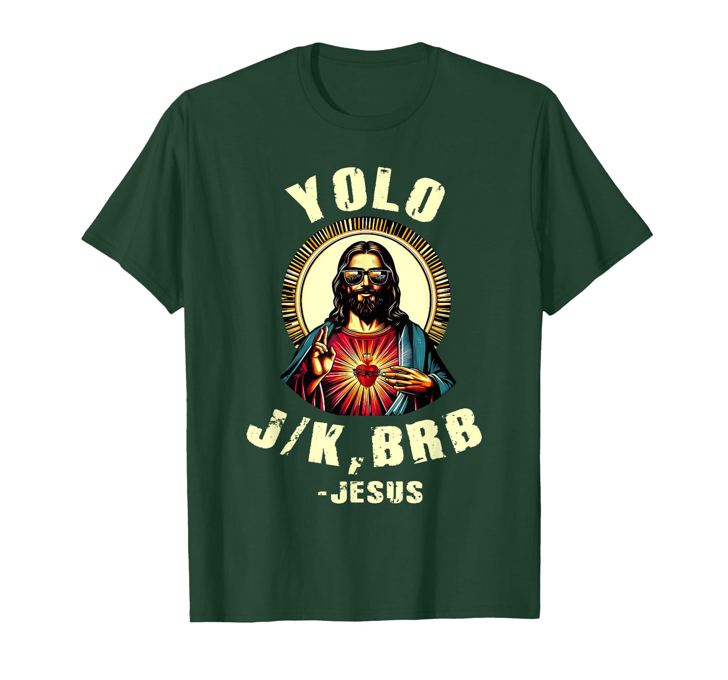 Yolo Jk Brb Jesus Funny Easter Day Bible Vintage Christian T-Shirt