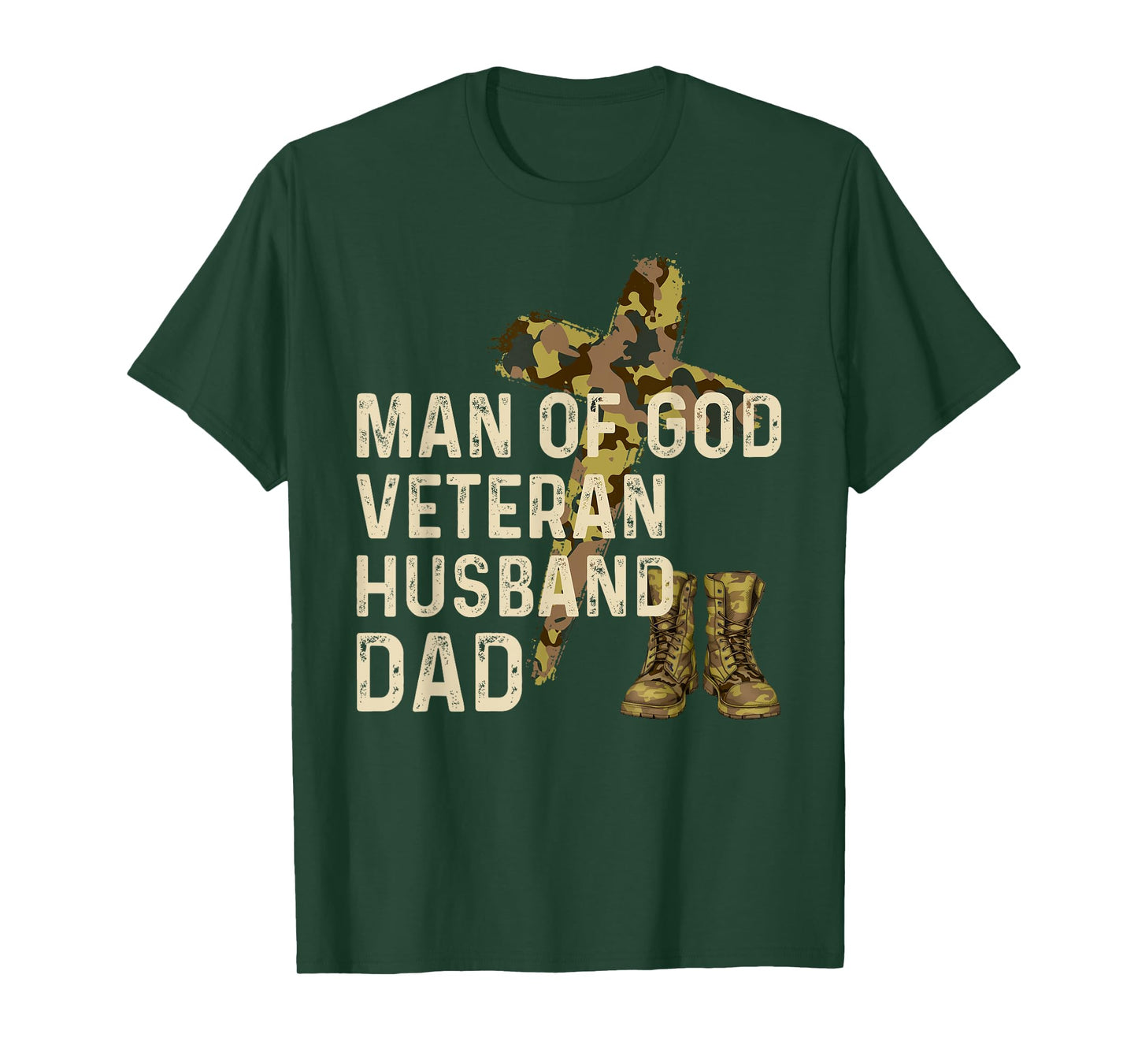 Man Of God Veteran Husband Dad Christian Jesus Camouflage T-Shirt