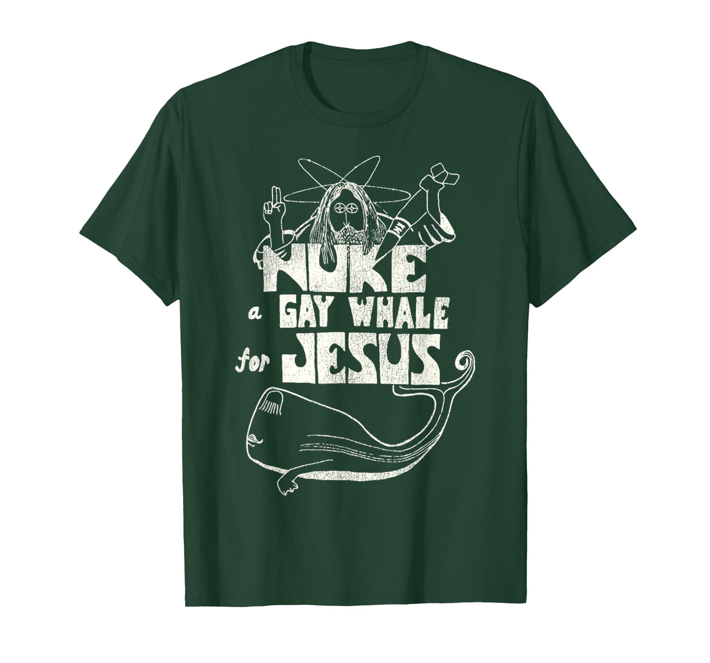 Nuke a Gay Whale For Jesus Funny Vintage 80s Social Advocacy T-Shirt