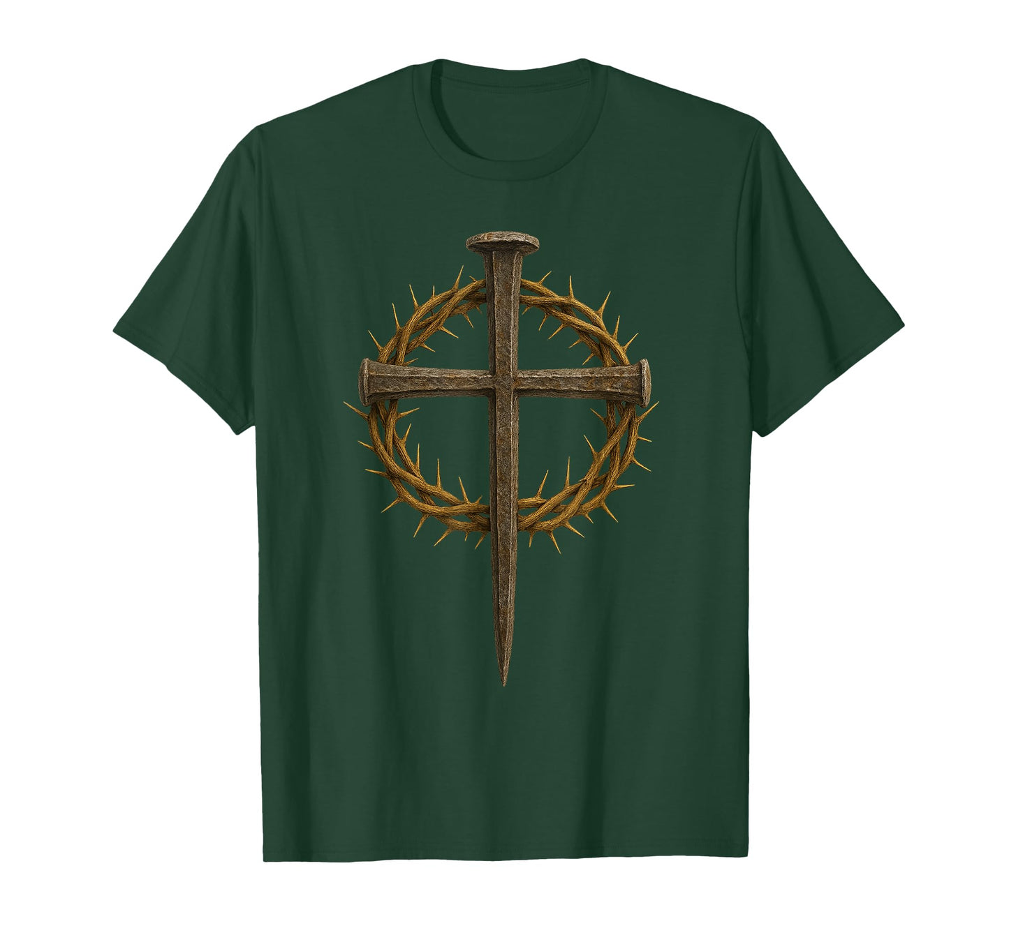 Crown of Thorns Nail Cross Christian Faith Jesus is King T-Shirt