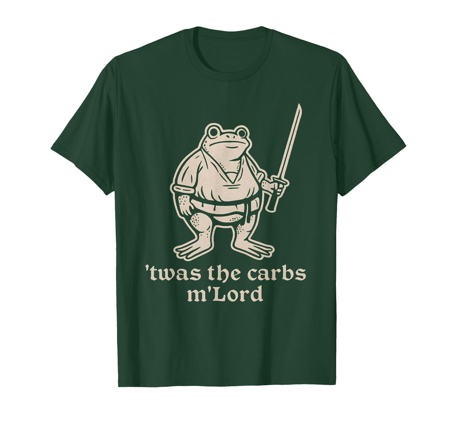 TWAS The Carbs M'Lord Funny Medieval Frog Meme for Men Women T-Shirt