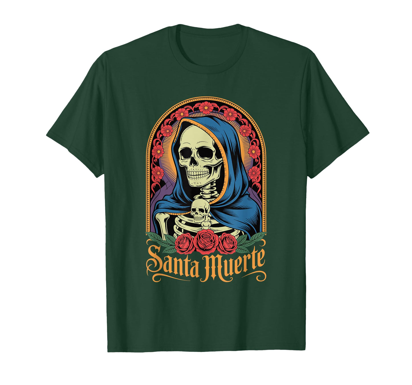 La Santa Muerte Mexican Folk Saint Devotional Religious Art T-Shirt