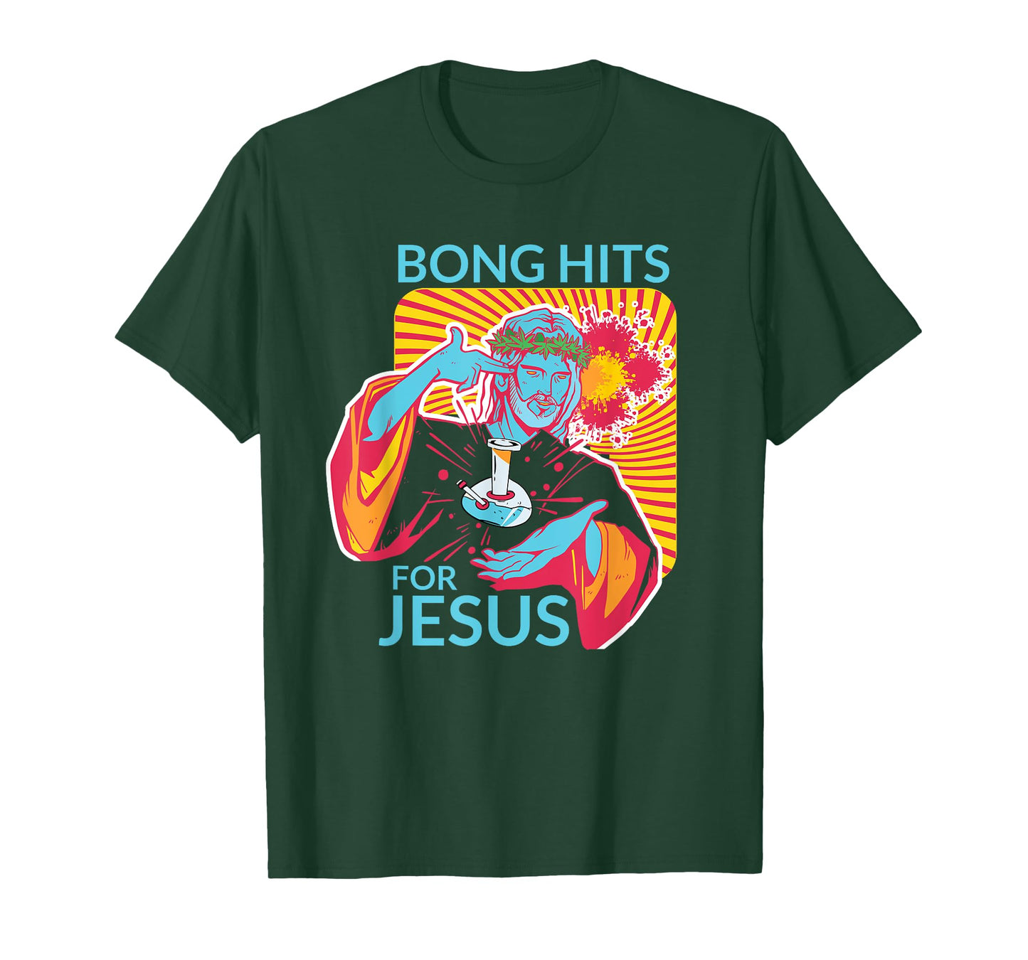 Bong Hits For Jesus Shirt I Funny THC Marijuana Stoner Gift T-Shirt