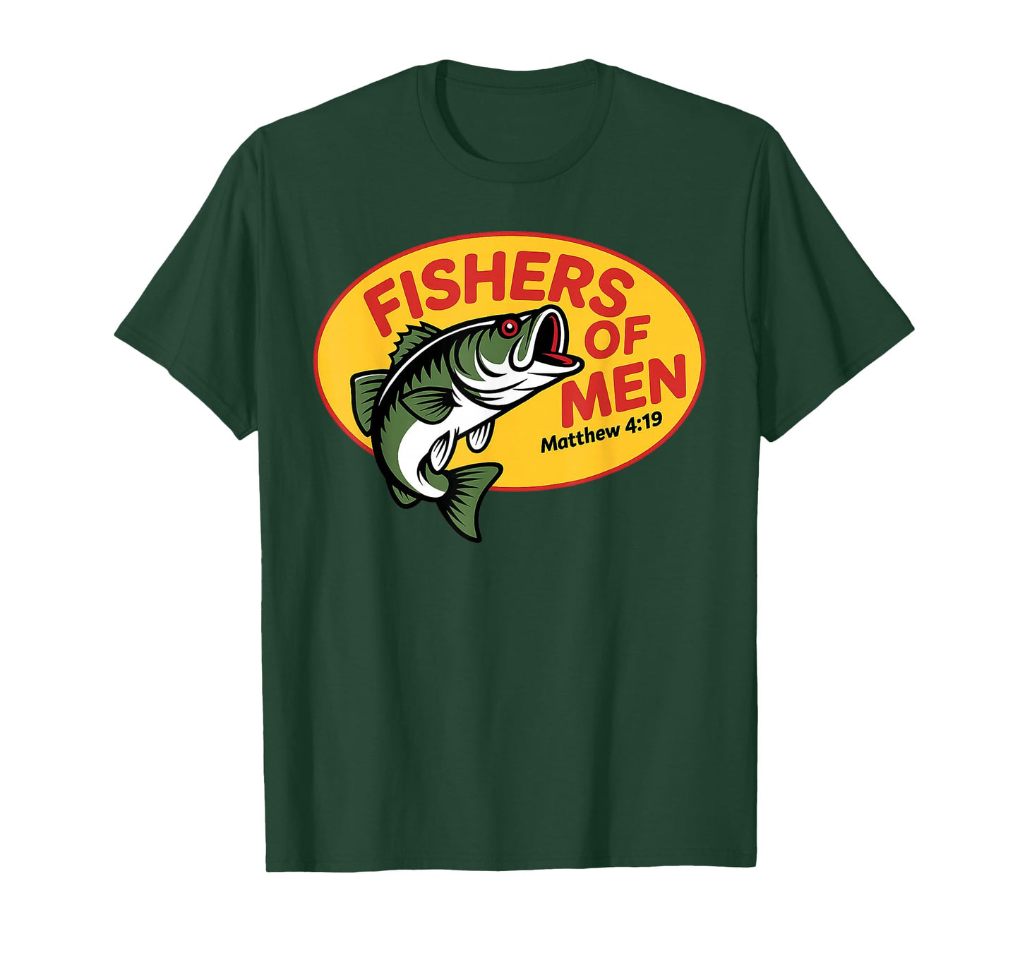 Fishers of Men Matthew 4:19 Christian Fishing Bible Verse T-Shirt