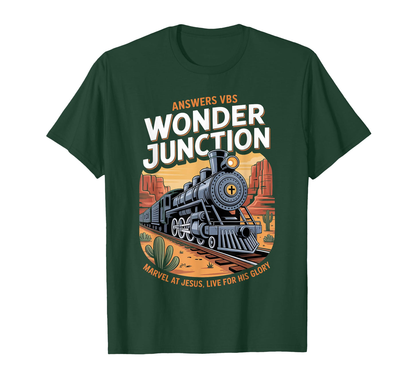 Vintage Answers VBS Wonder Junction Christian Train Theme T-Shirt