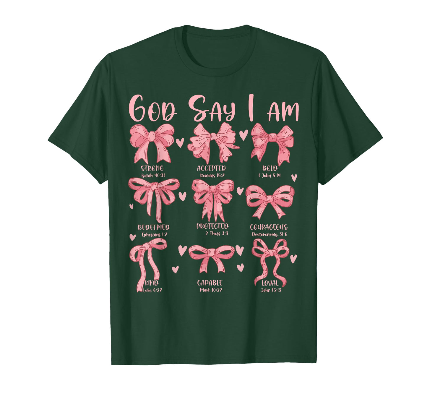 Cute God Say I Am Coquette Bow Christian Girls Jesus Church T-Shirt