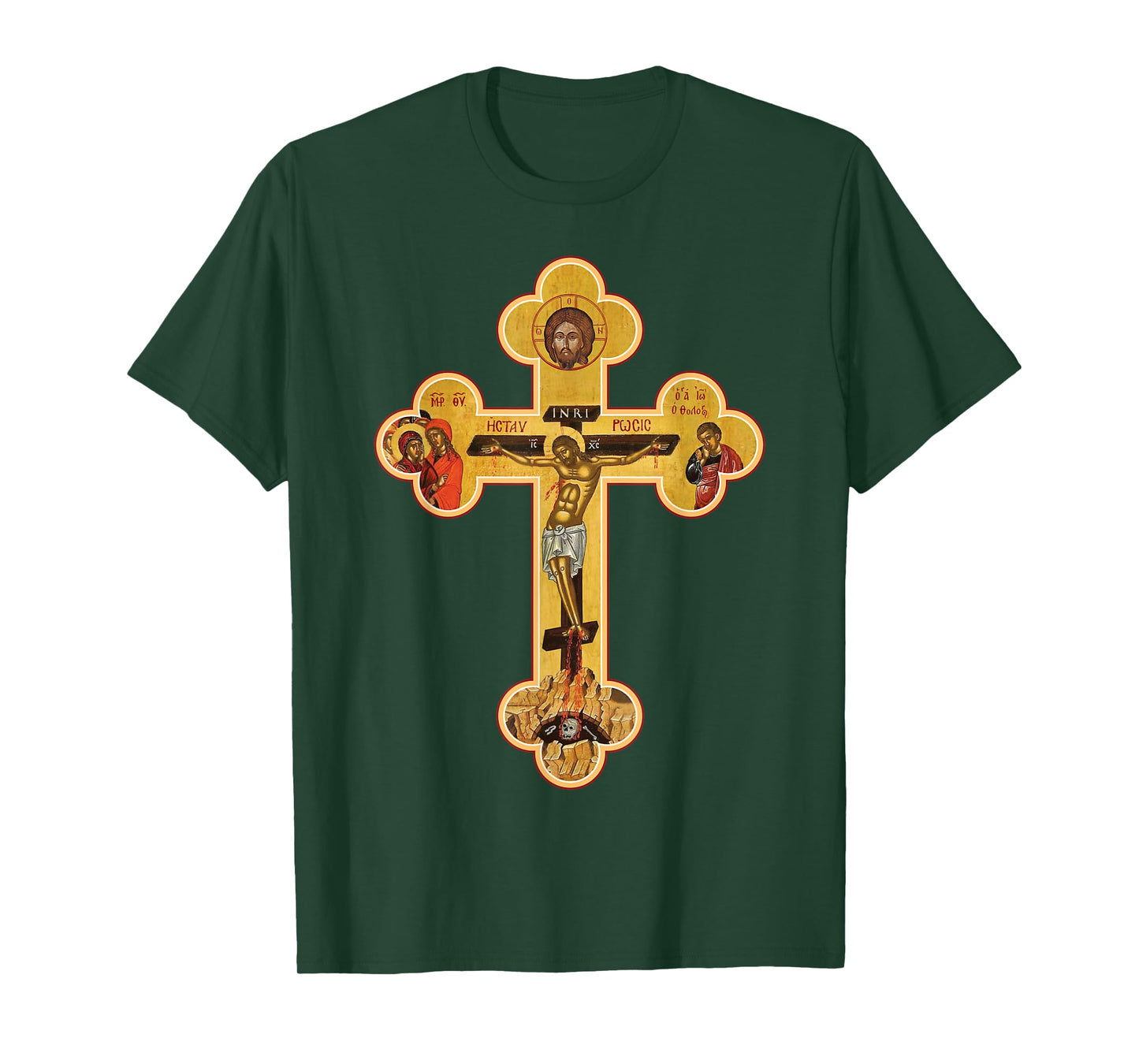 Greek Orthodox Jesus Christ Cross Icon T-Shirt